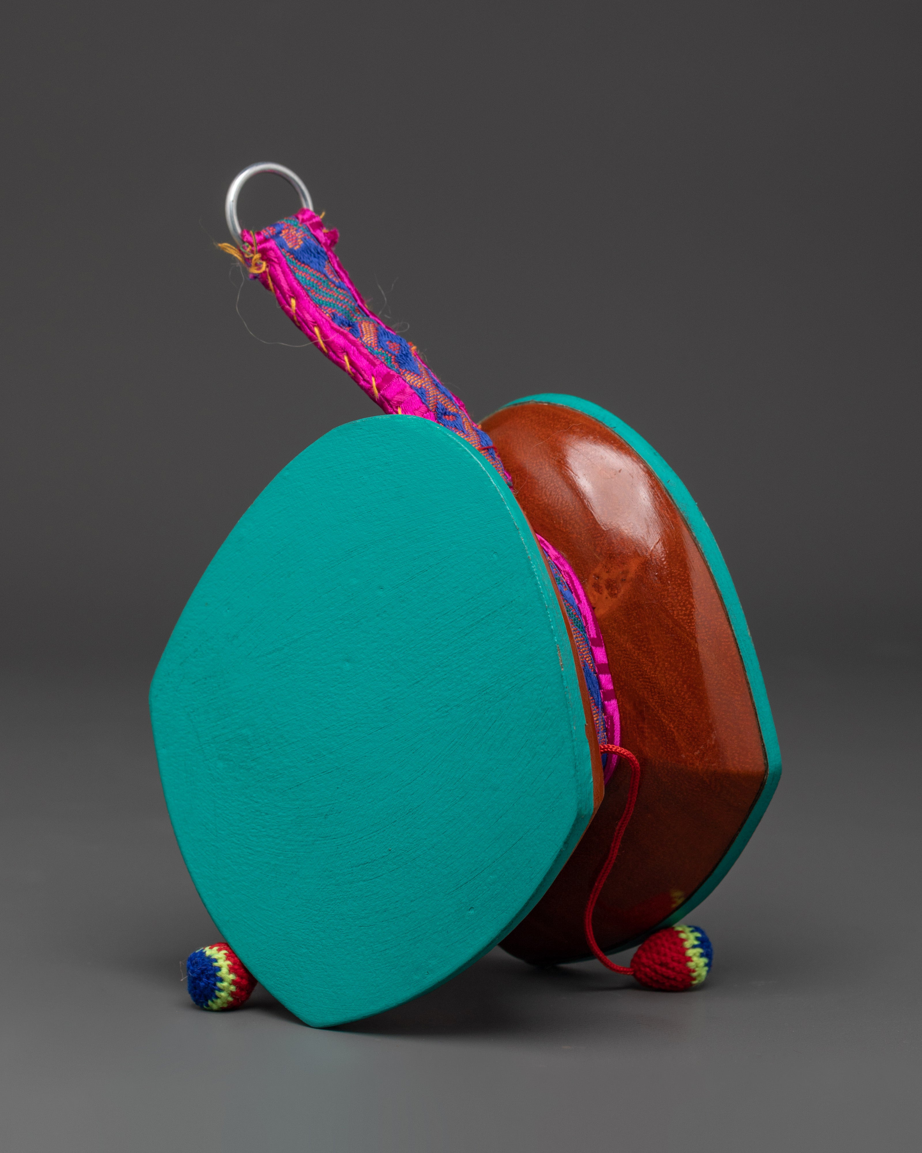 Wooden Damaru for Ritual Cerermonies | Tibetan Buddhist Instrument