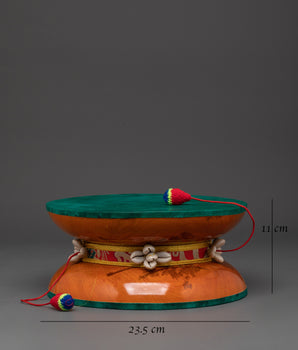 Wooden Ritual Damaru | Tibetan Sacred Drum for Rituals and Meditation