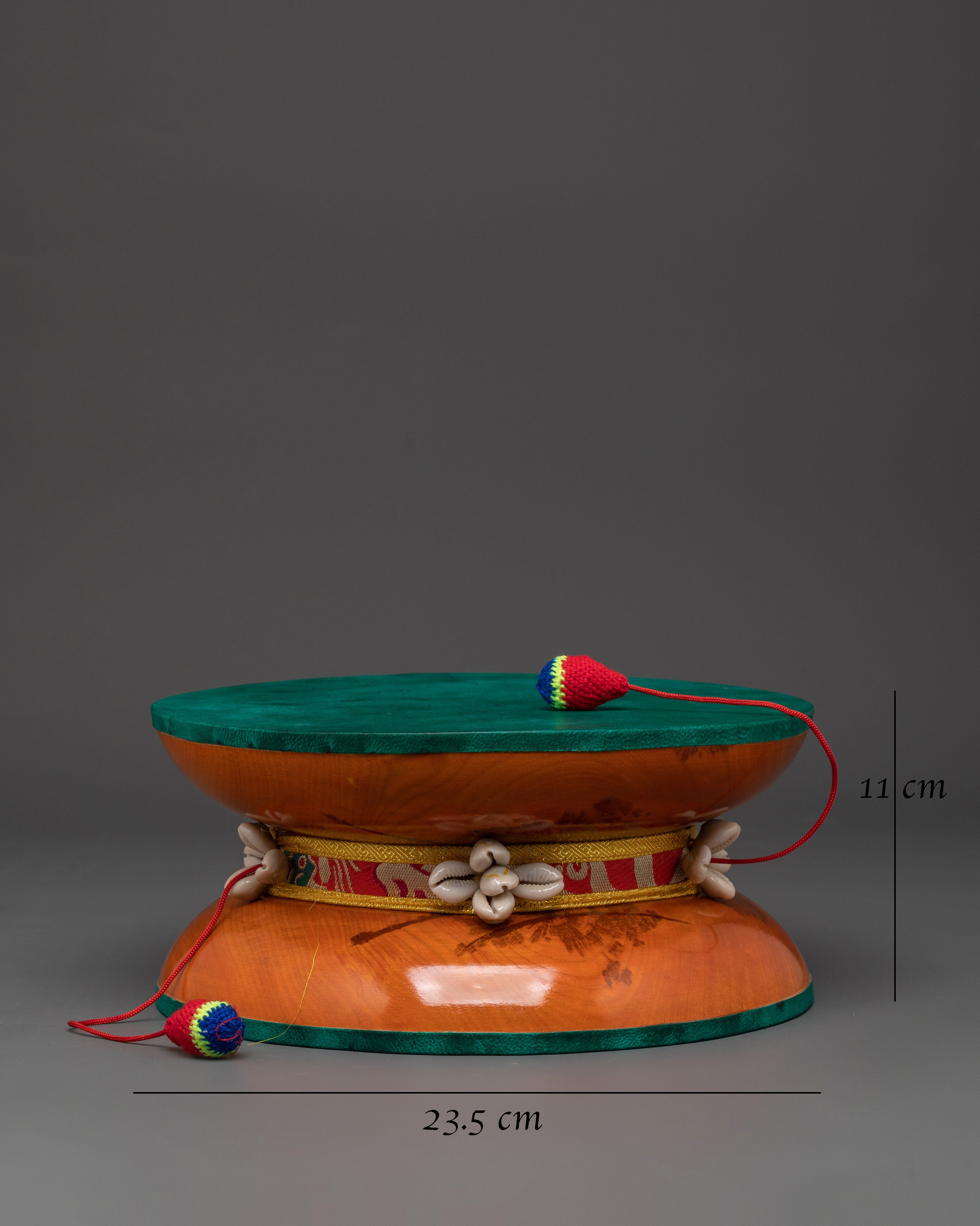 Wooden Ritual Damaru | Tibetan Sacred Drum for Rituals and Meditation