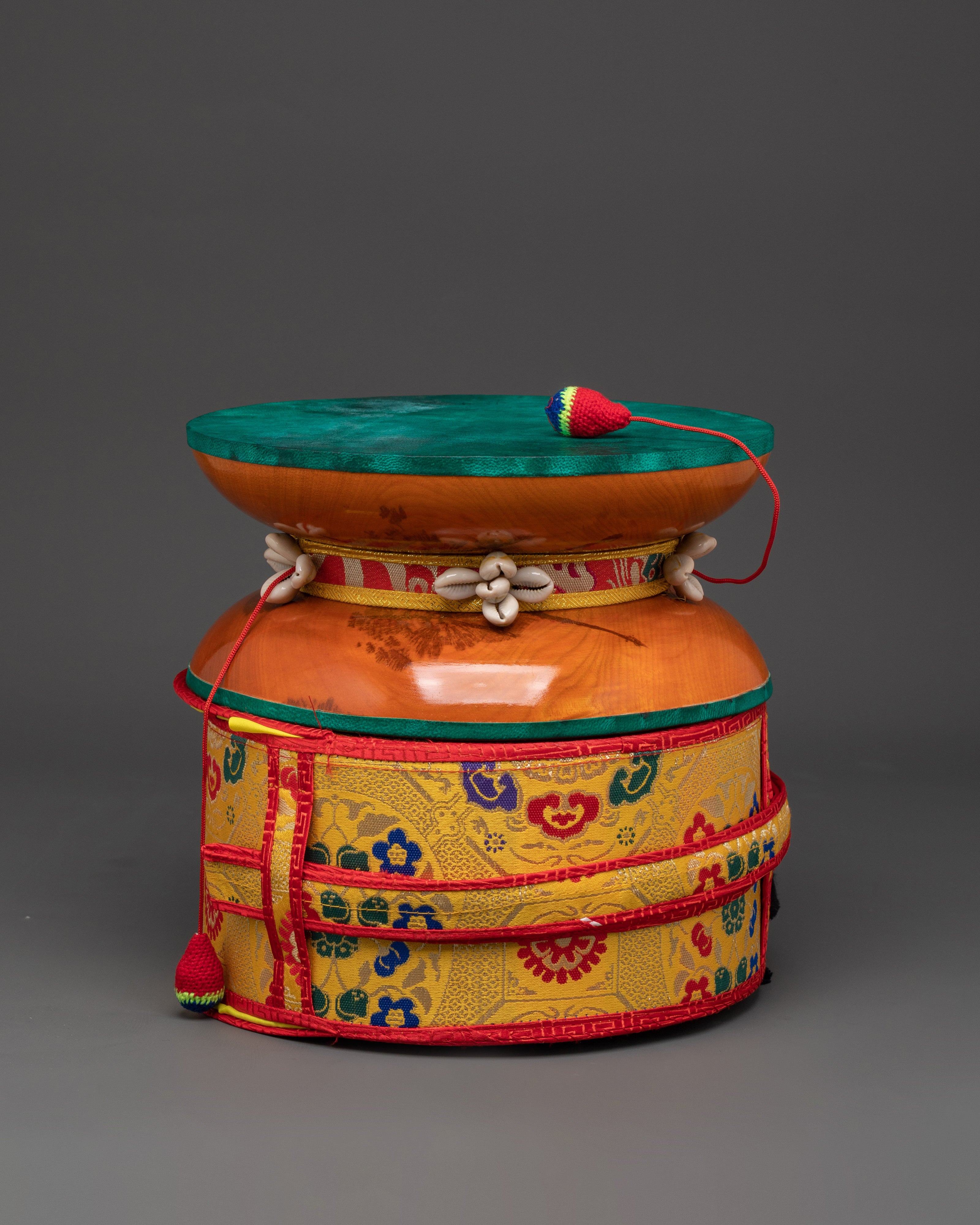 Wooden Ritual Damaru | Tibetan Sacred Drum for Rituals and Meditation