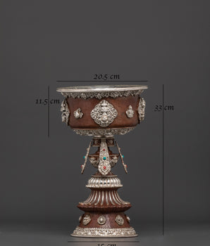 Religious Offering Butter Lamp Set | Handcrafted Tibetan Spiritual Altar Decor