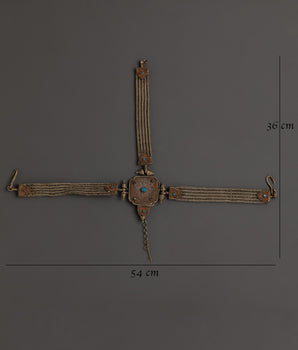 Handcrafted Tibetan Belt with Decorative Metal Studs