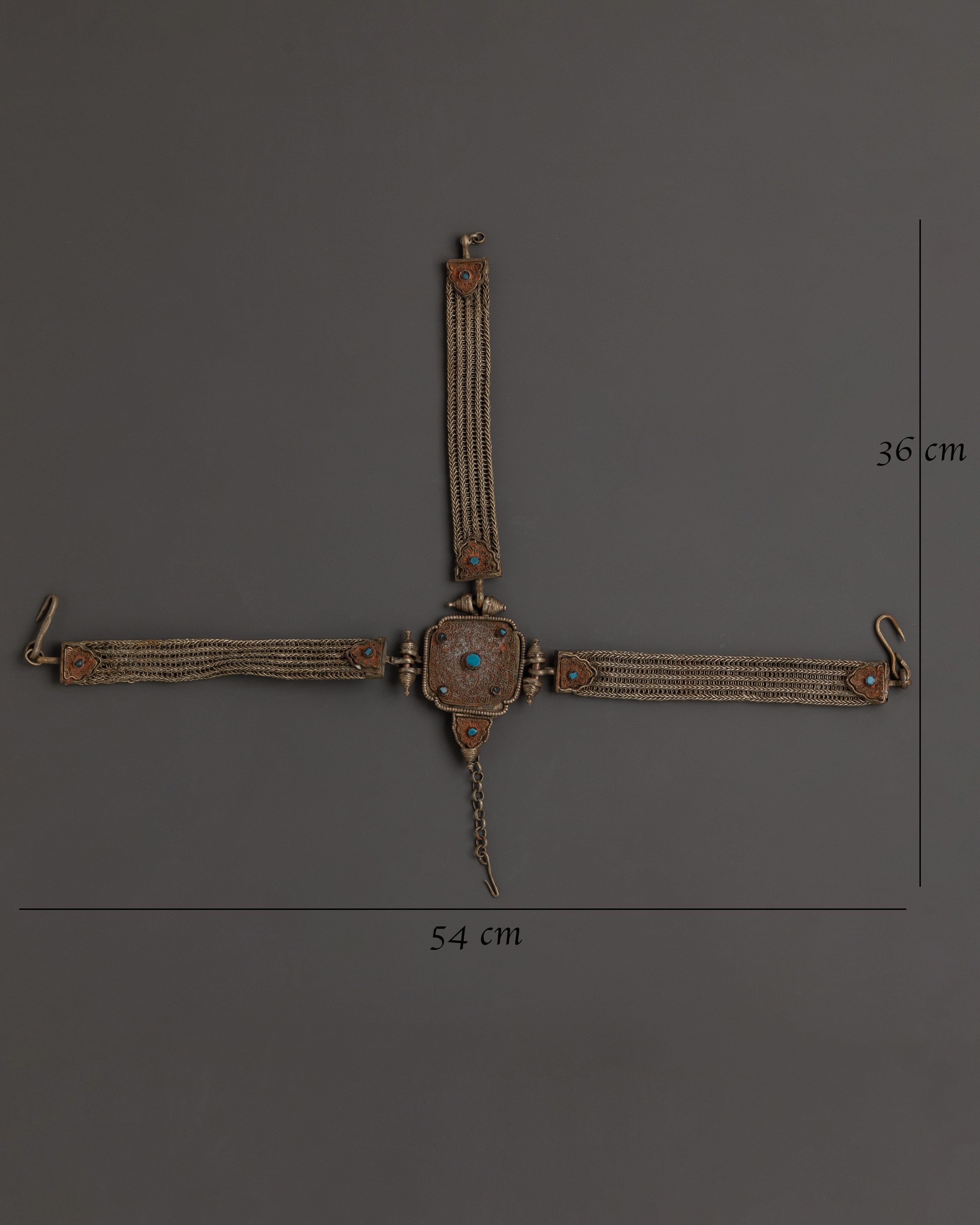 Handcrafted Tibetan Belt with Decorative Metal Studs