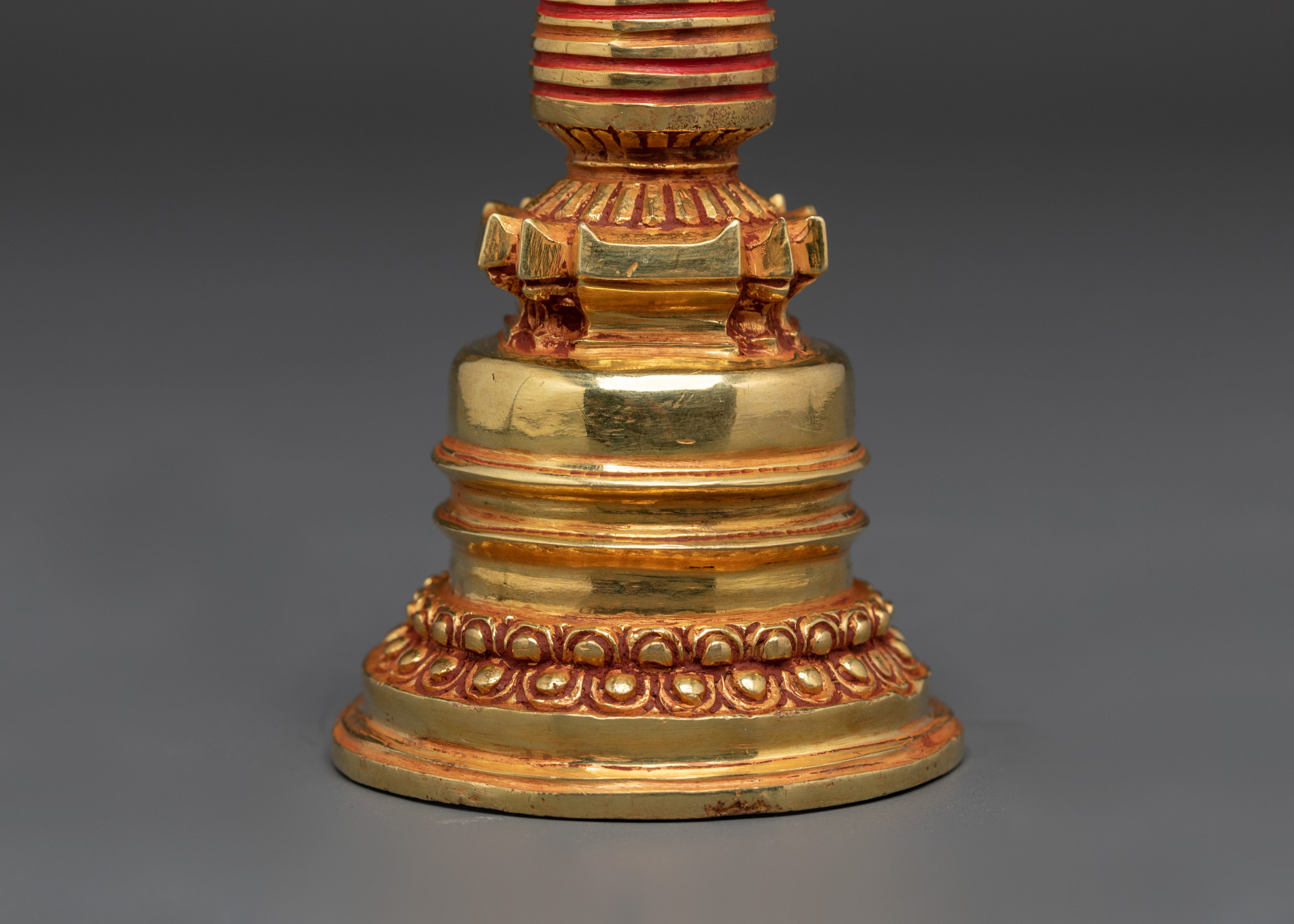 Handcrafted Himalayan Stupa | Tibetan Buddhist Stupa with Gold Detailing