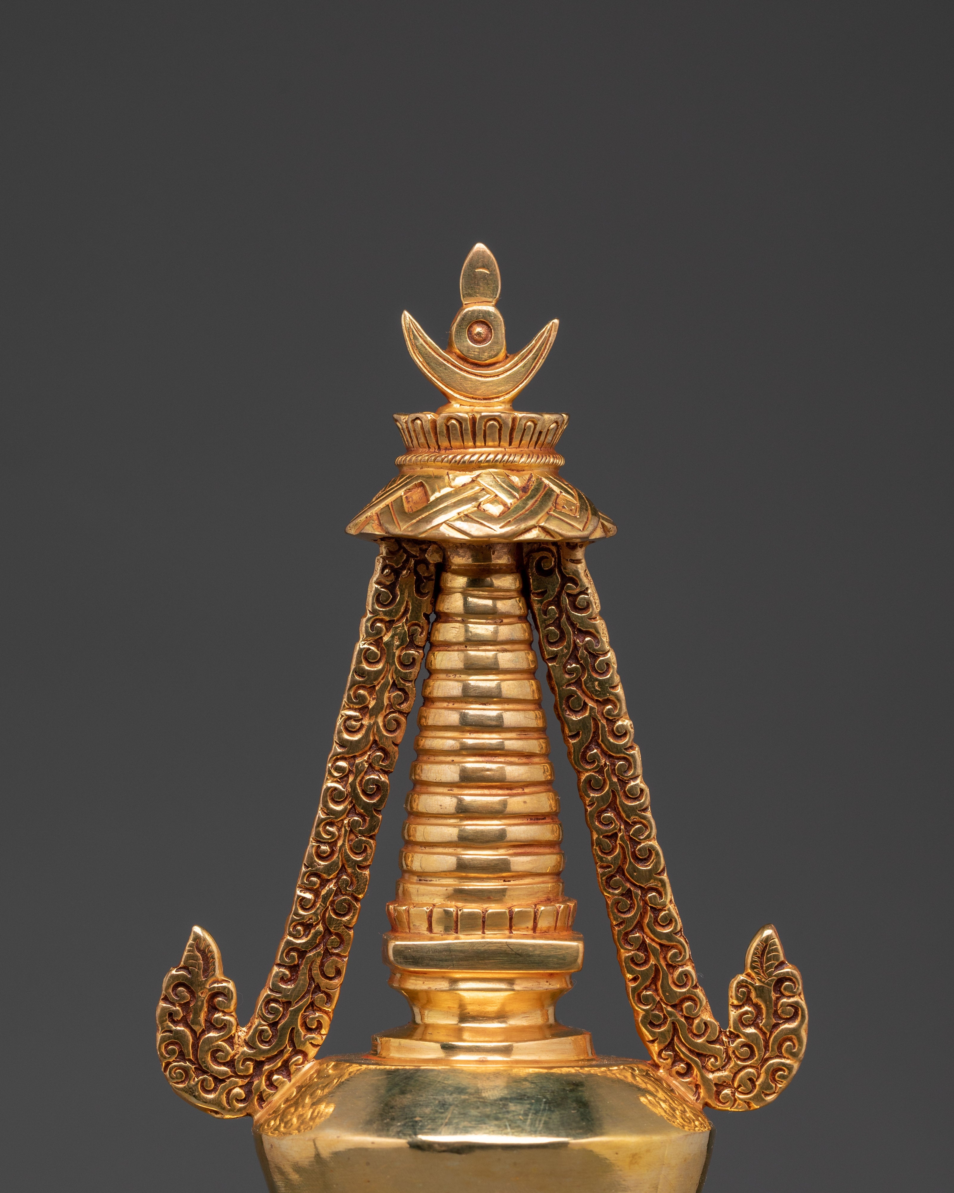 Handcrafted Golden Buddhist Stupa | Copper Body with Gold Plating