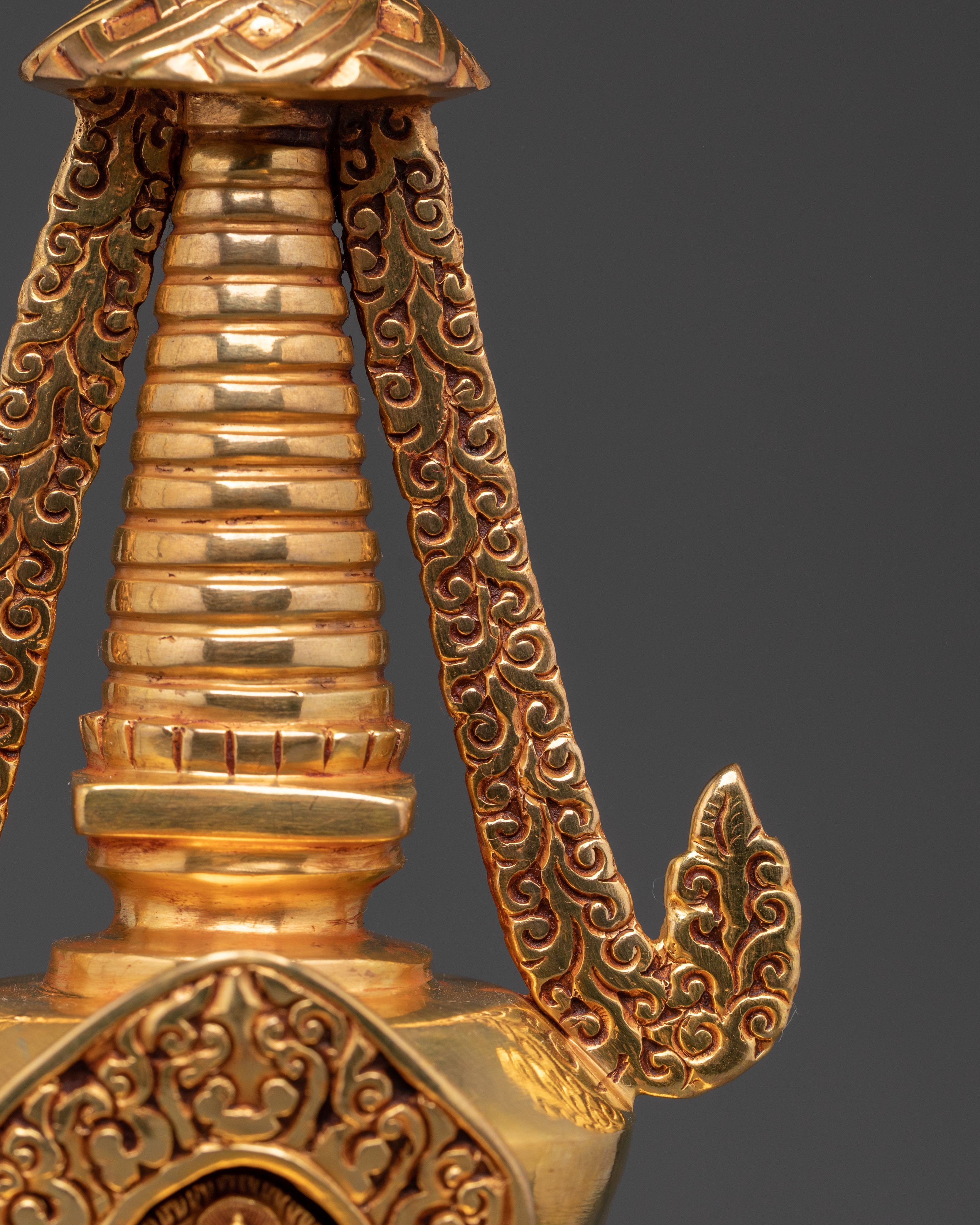 Handcrafted Golden Buddhist Stupa | Copper Body with Gold Plating