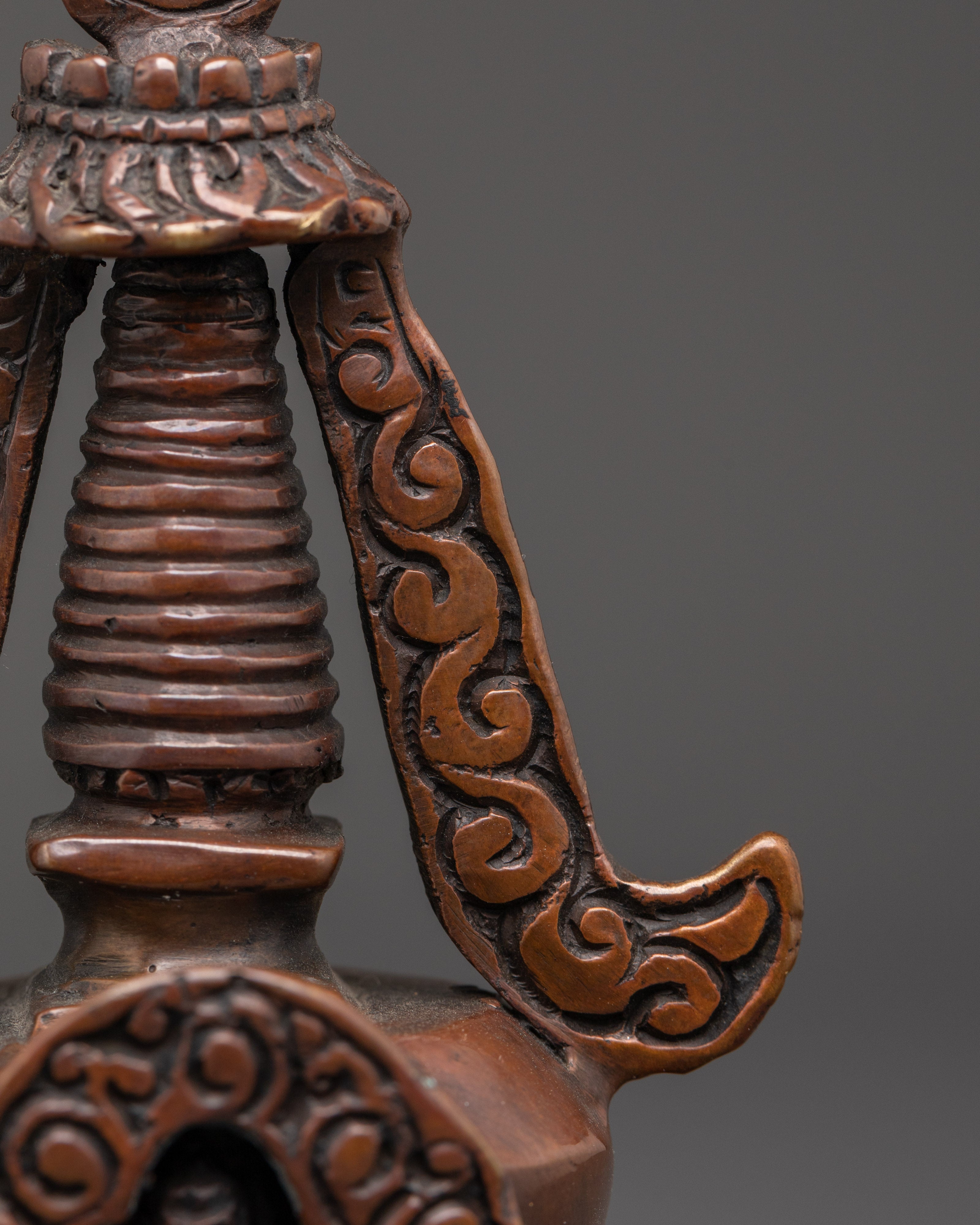 Traditional Oxidized Copper Tibetan Stupa | Perfect for Spiritual Decor