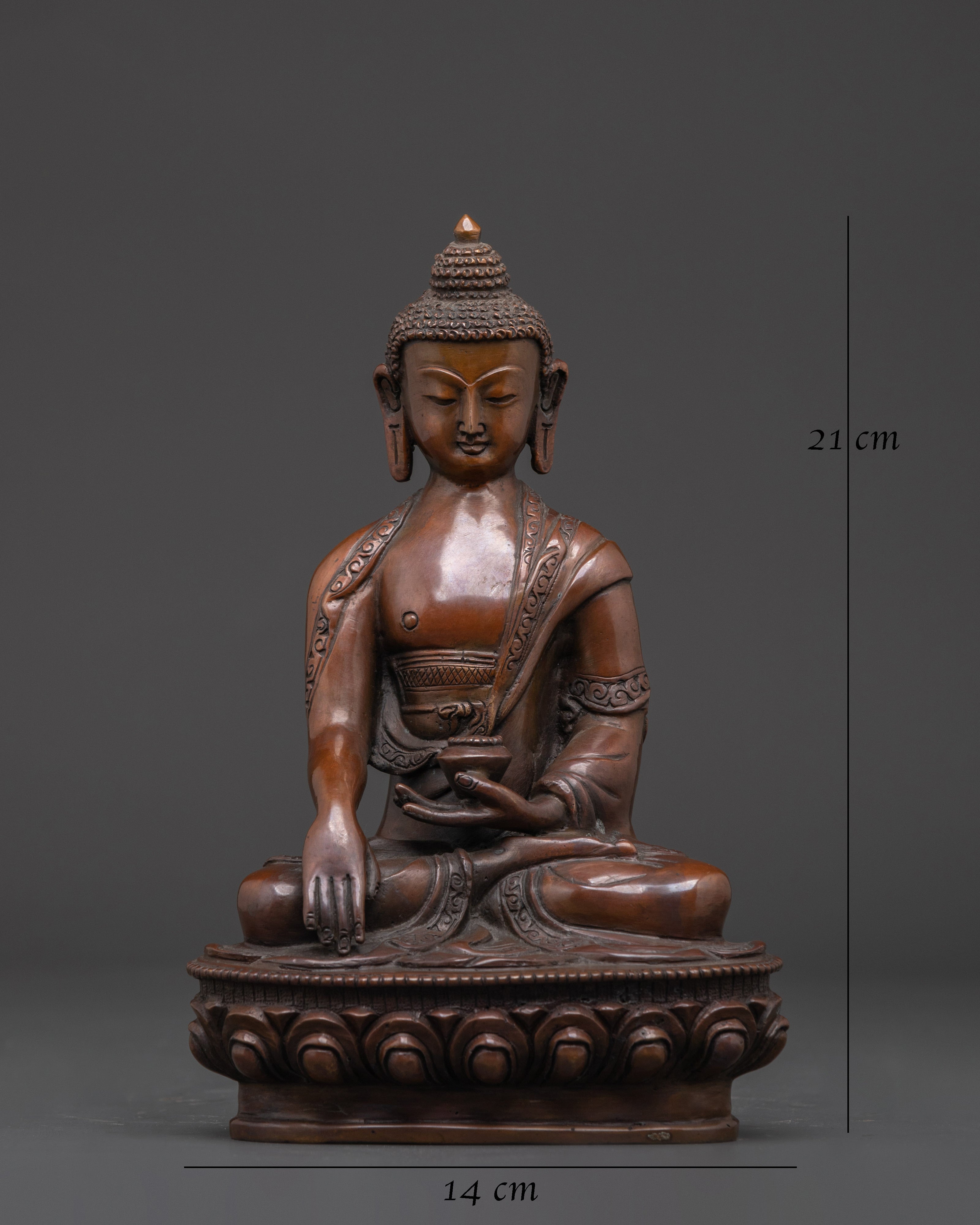 Handcrafted Oxidized Copper Shakyamuni Buddha Statue | Spiritual Enlightened One Decor