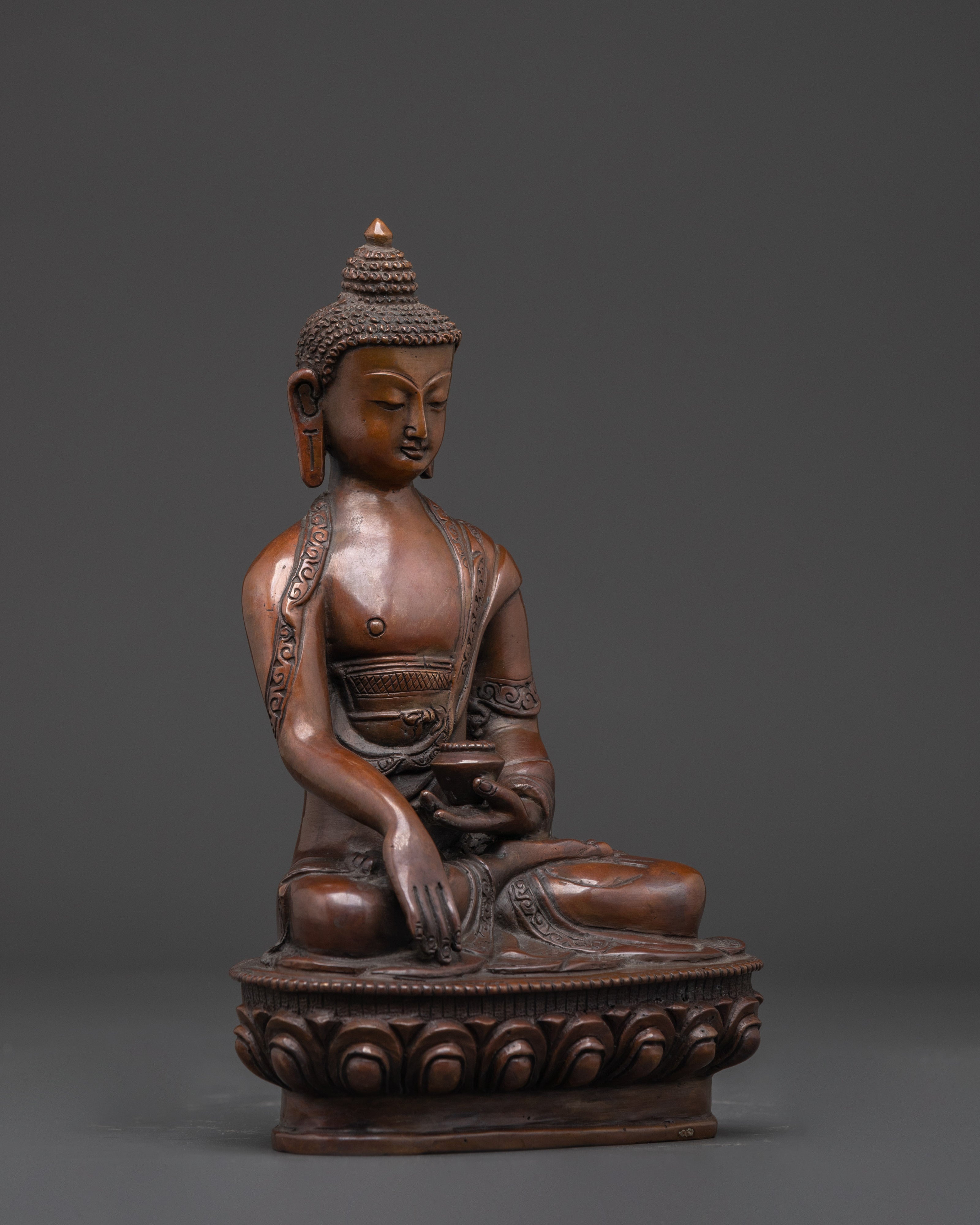 Handcrafted Oxidized Copper Shakyamuni Buddha Statue | Spiritual Enlightened One Decor