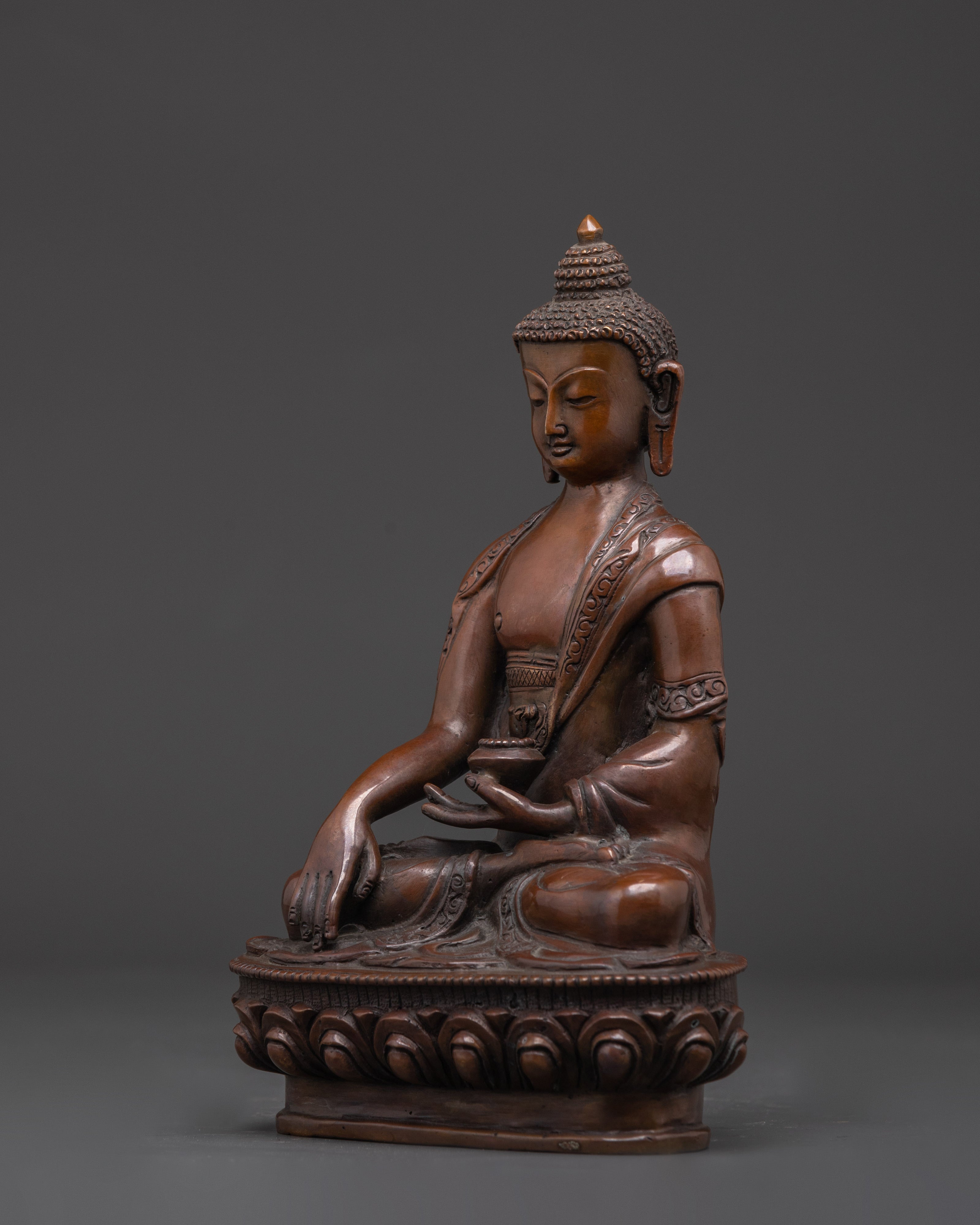 Handcrafted Oxidized Copper Shakyamuni Buddha Statue | Spiritual Enlightened One Decor
