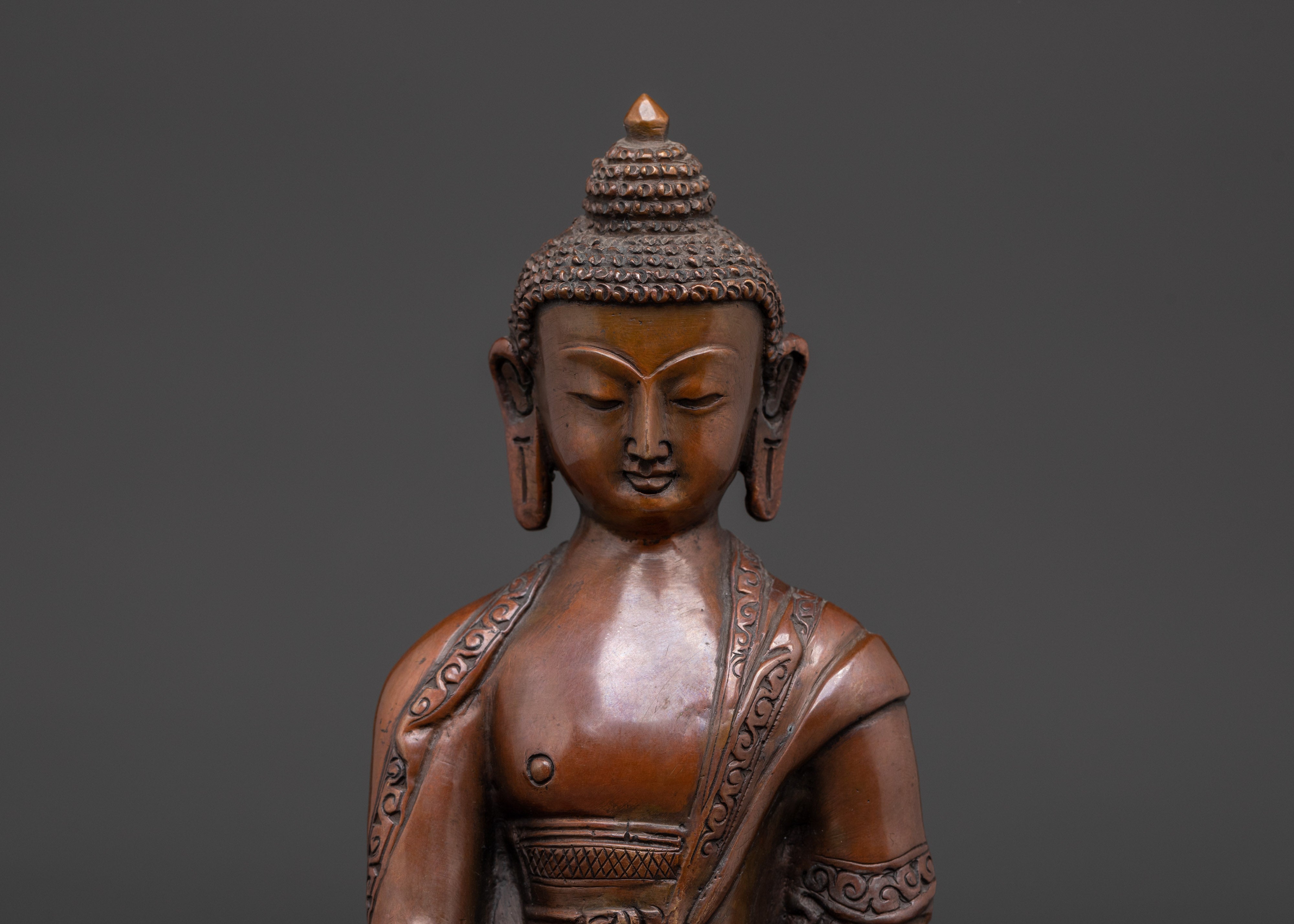 Handcrafted Oxidized Copper Shakyamuni Buddha Statue | Spiritual Enlightened One Decor