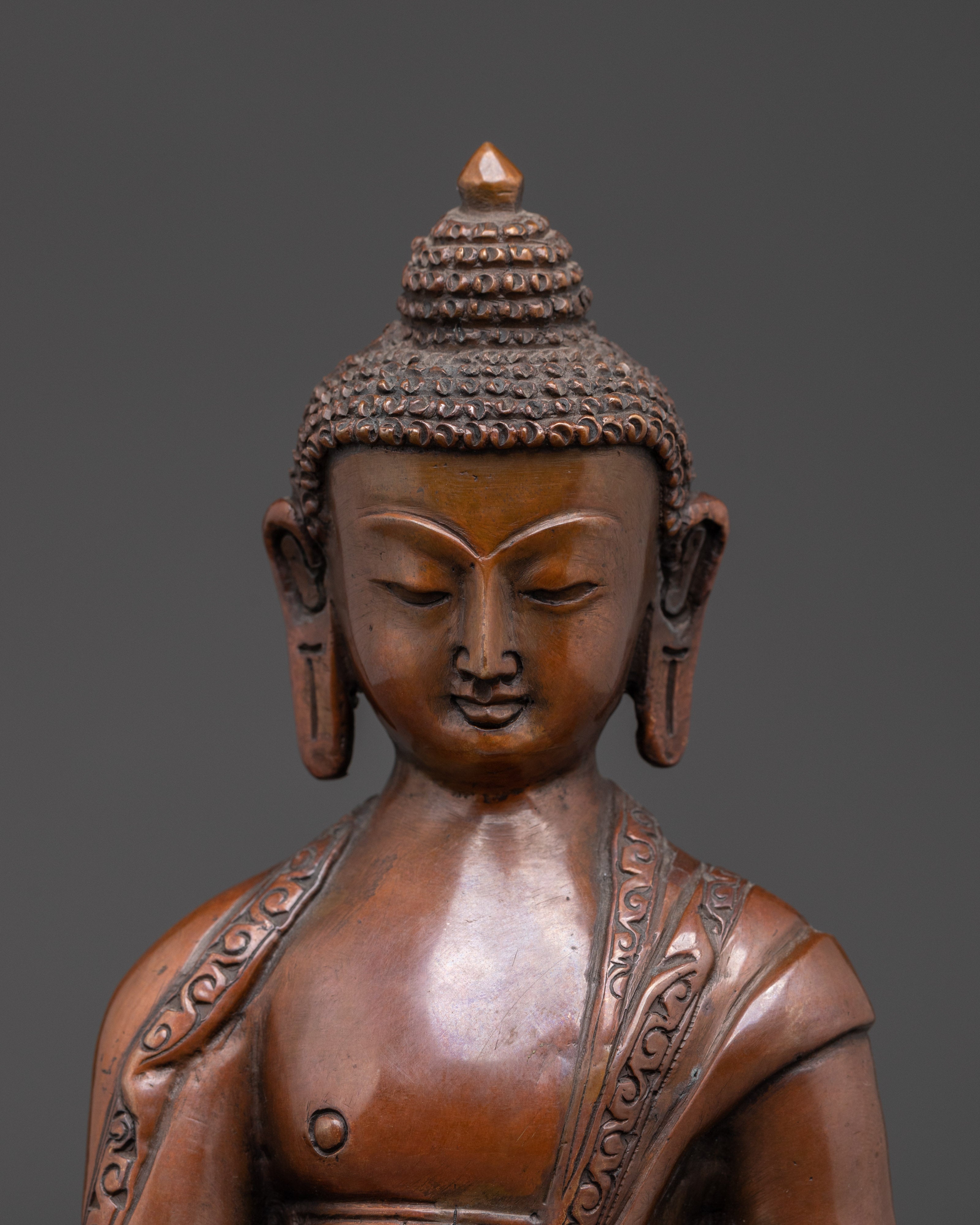 Handcrafted Oxidized Copper Shakyamuni Buddha Statue | Spiritual Enlightened One Decor