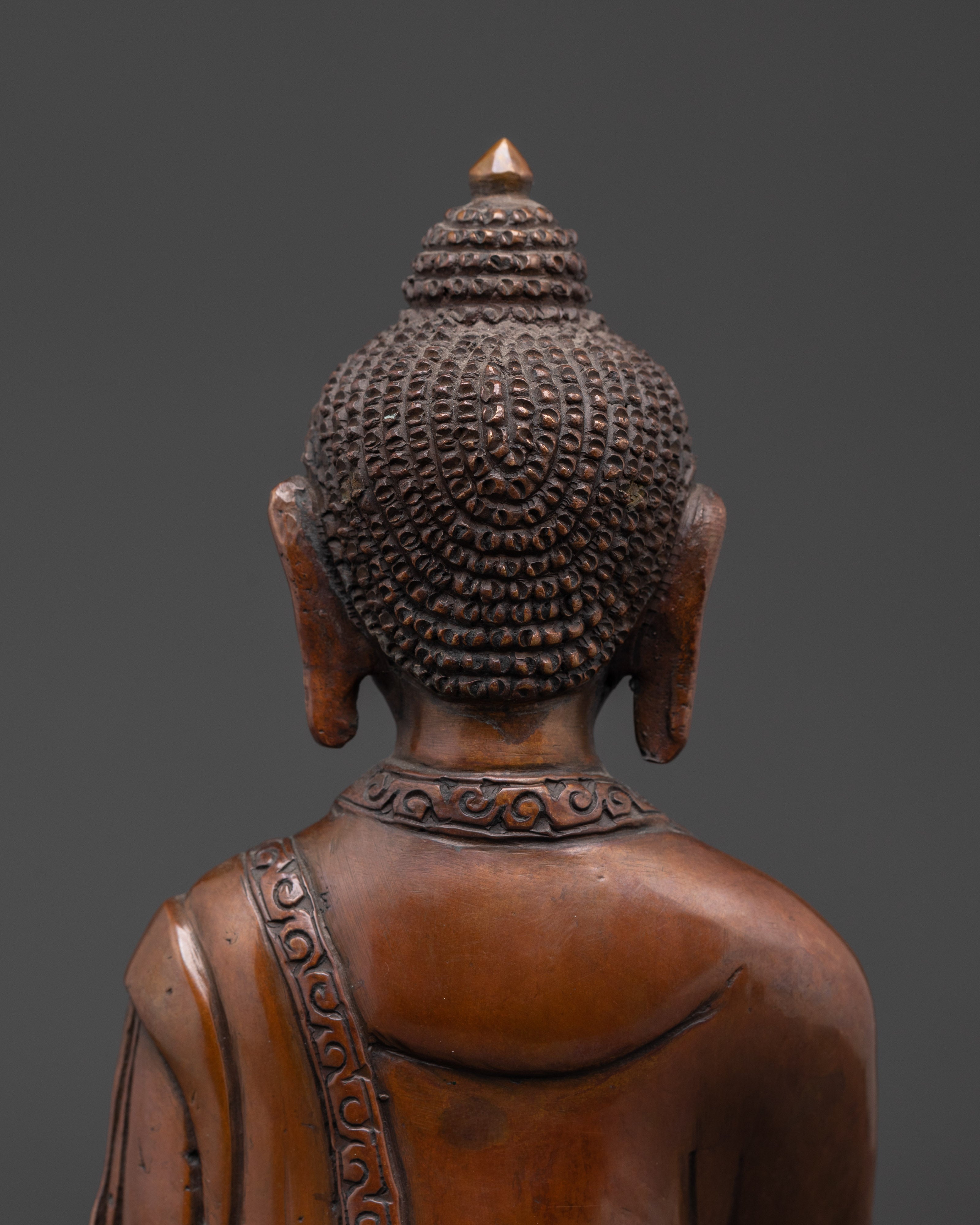 Handcrafted Oxidized Copper Shakyamuni Buddha Statue | Spiritual Enlightened One Decor