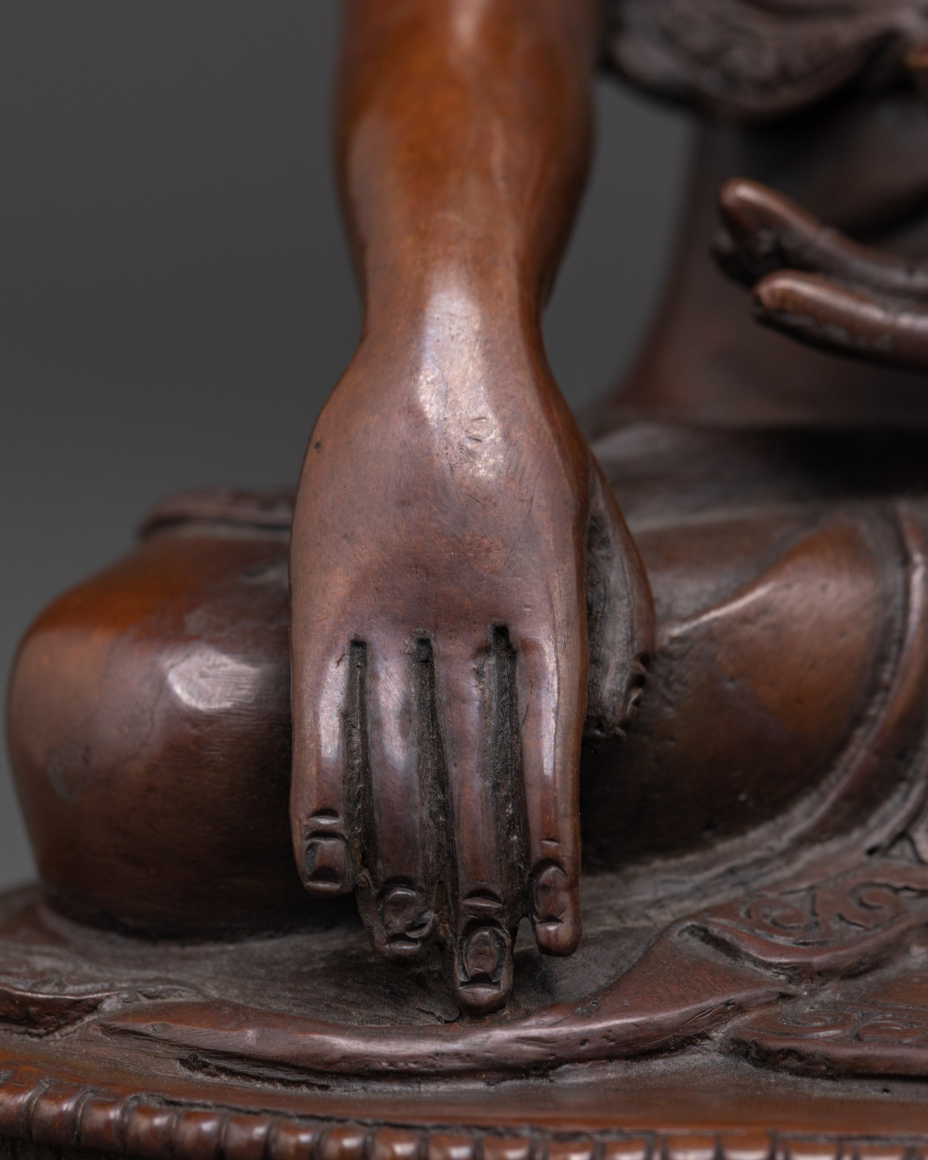 Handcrafted Oxidized Copper Shakyamuni Buddha Statue | Spiritual Enlightened One Decor