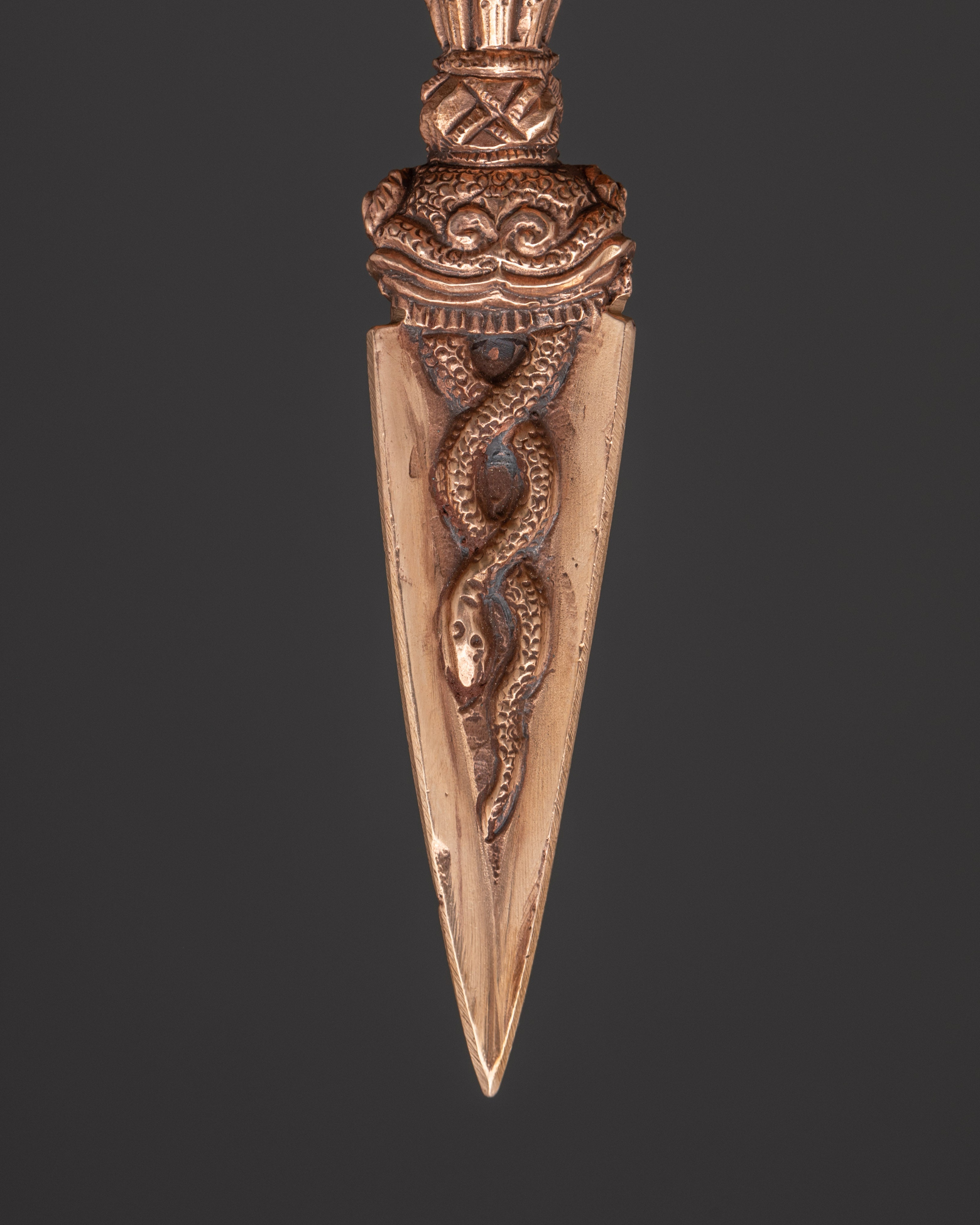 Tibetan Phurba with Intricate Wrathful Deity Head Design