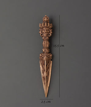 Tibetan Phurba with Intricate Wrathful Deity Head Design