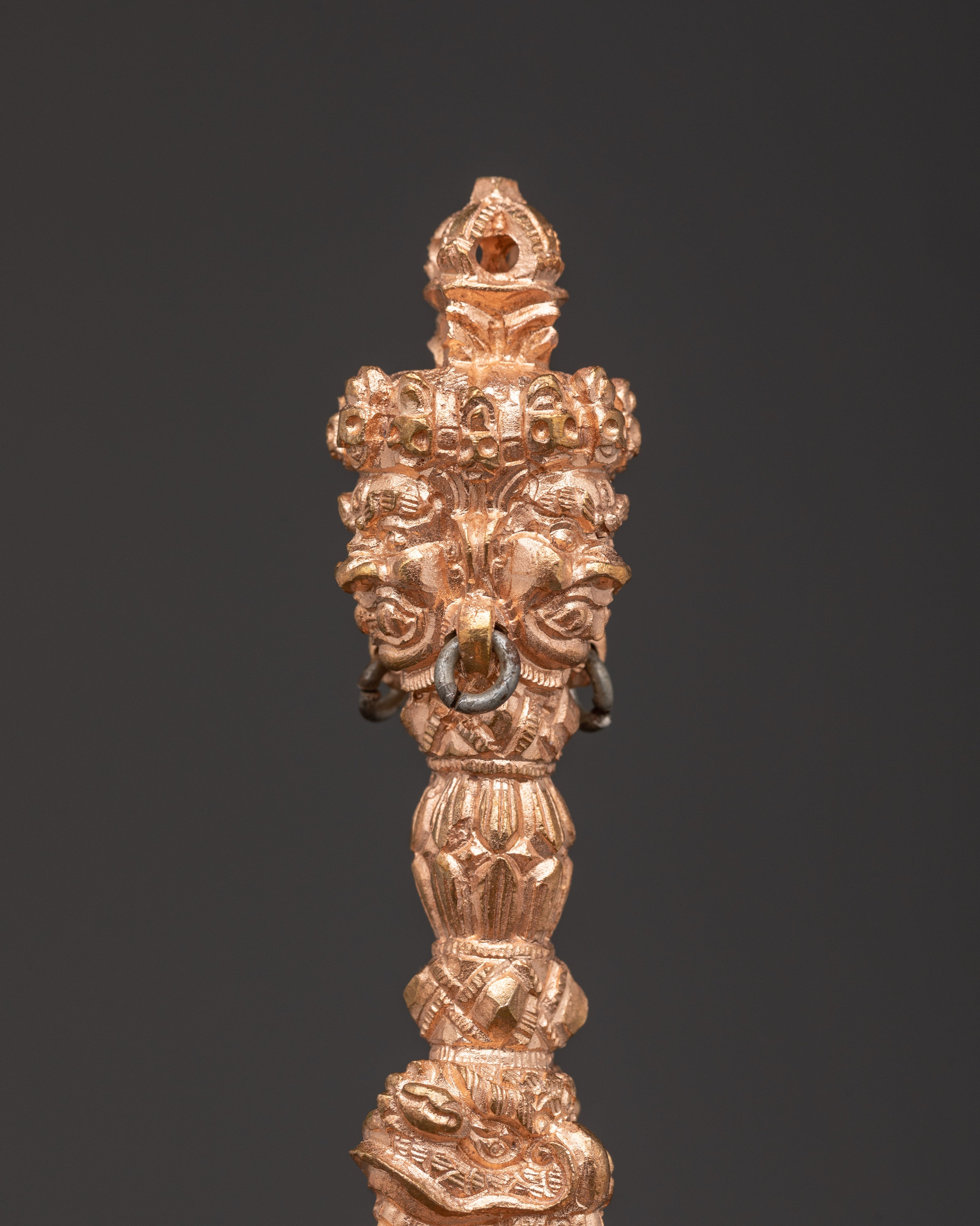 Buddhist Ritual Copper Phurba Dagger | Handcrafted Meditation Tool for Spiritual Practices