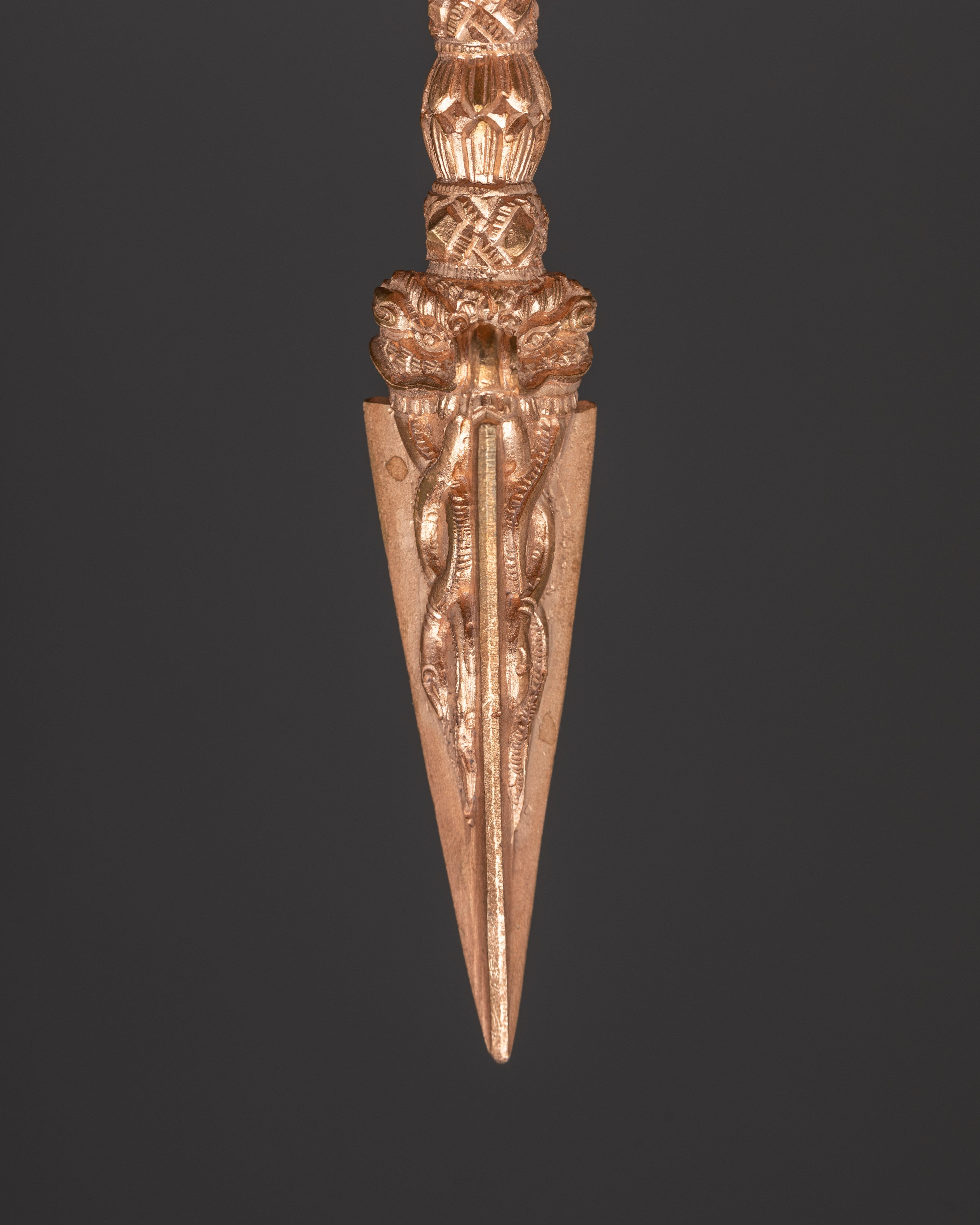 Buddhist Ritual Copper Phurba Dagger | Handcrafted Meditation Tool for Spiritual Practices