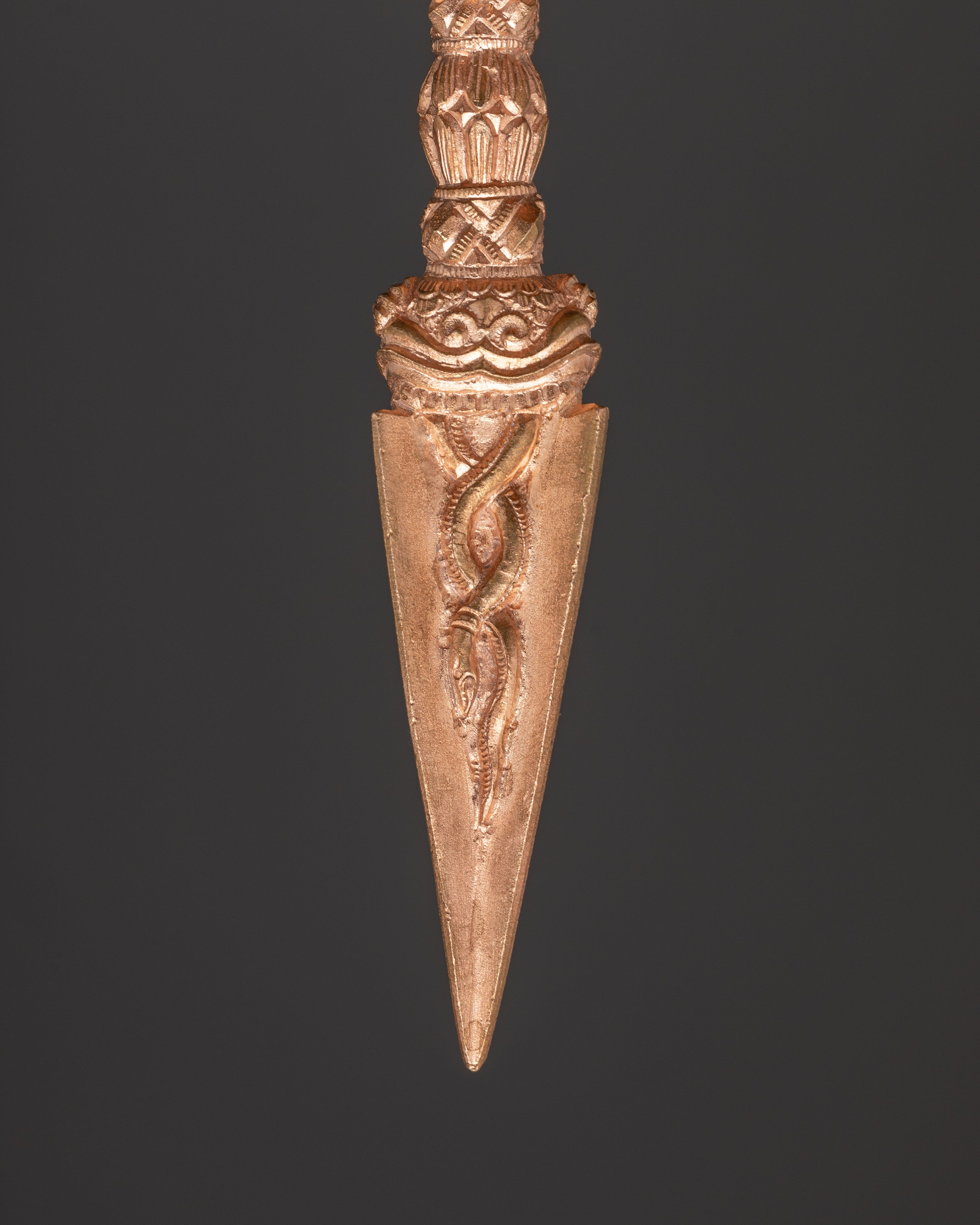 Buddhist Ritual Copper Phurba Dagger | Handcrafted Meditation Tool for Spiritual Practices