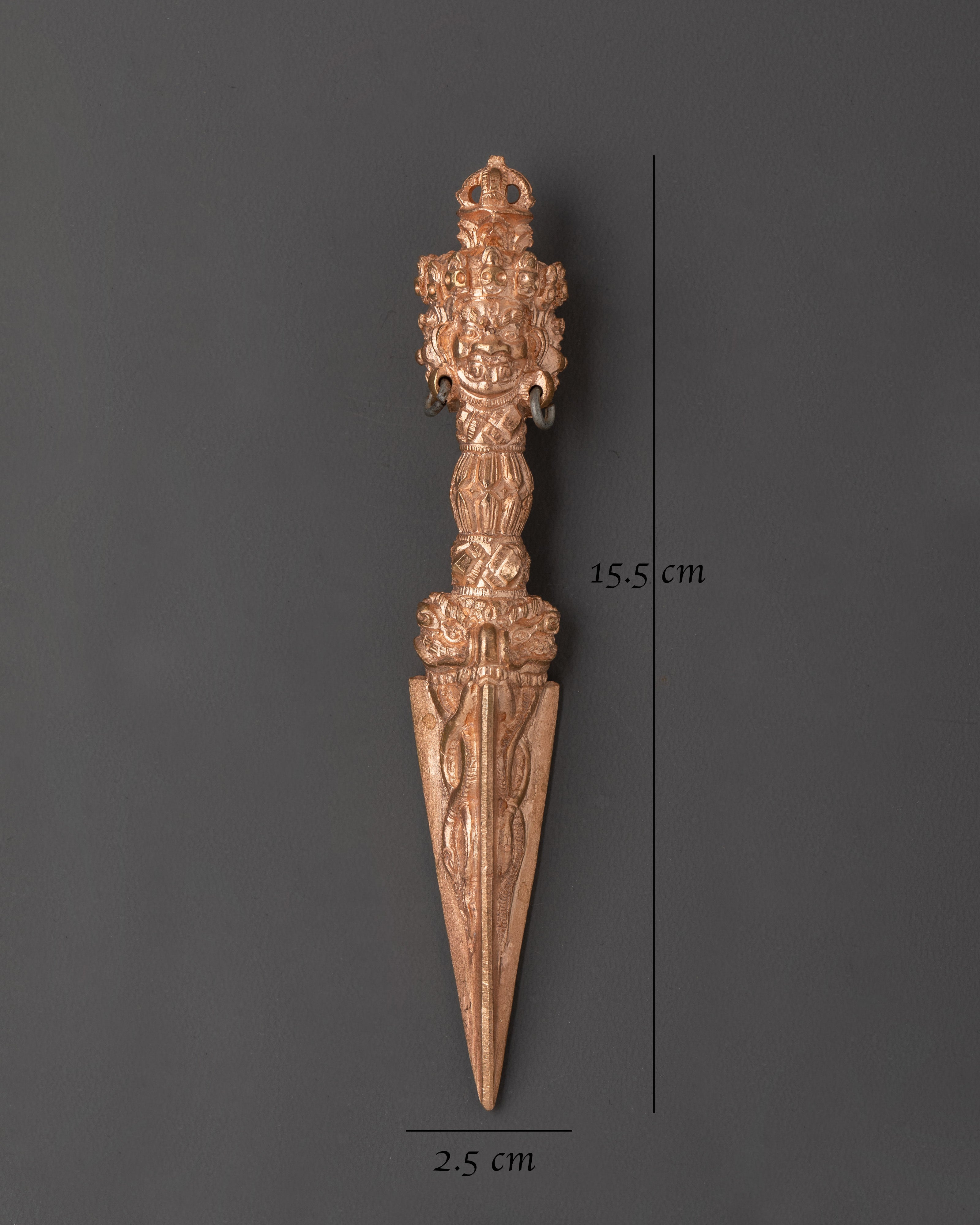 Buddhist Ritual Copper Phurba Dagger | Handcrafted Meditation Tool for Spiritual Practices