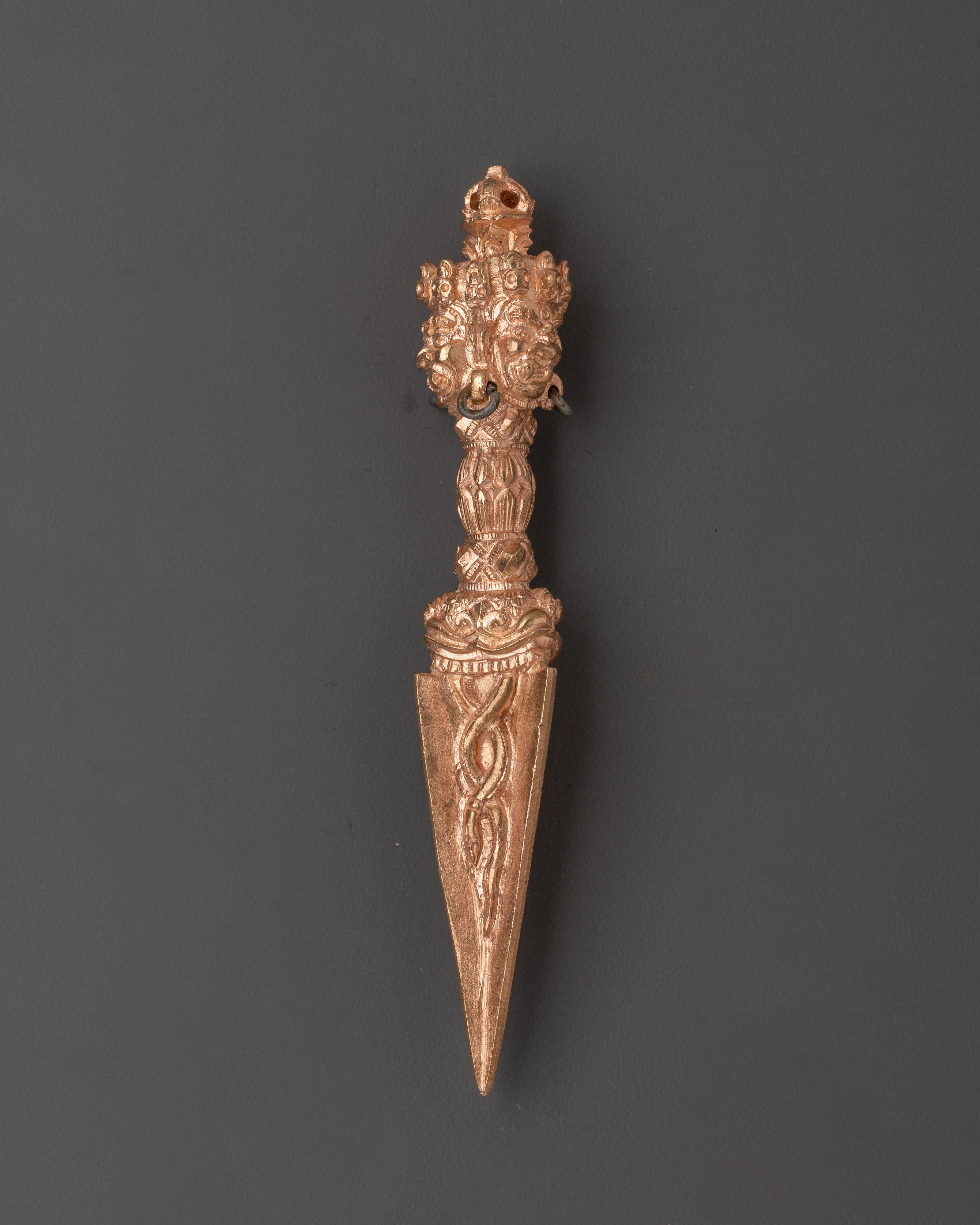 Buddhist Ritual Copper Phurba Dagger | Handcrafted Meditation Tool for Spiritual Practices