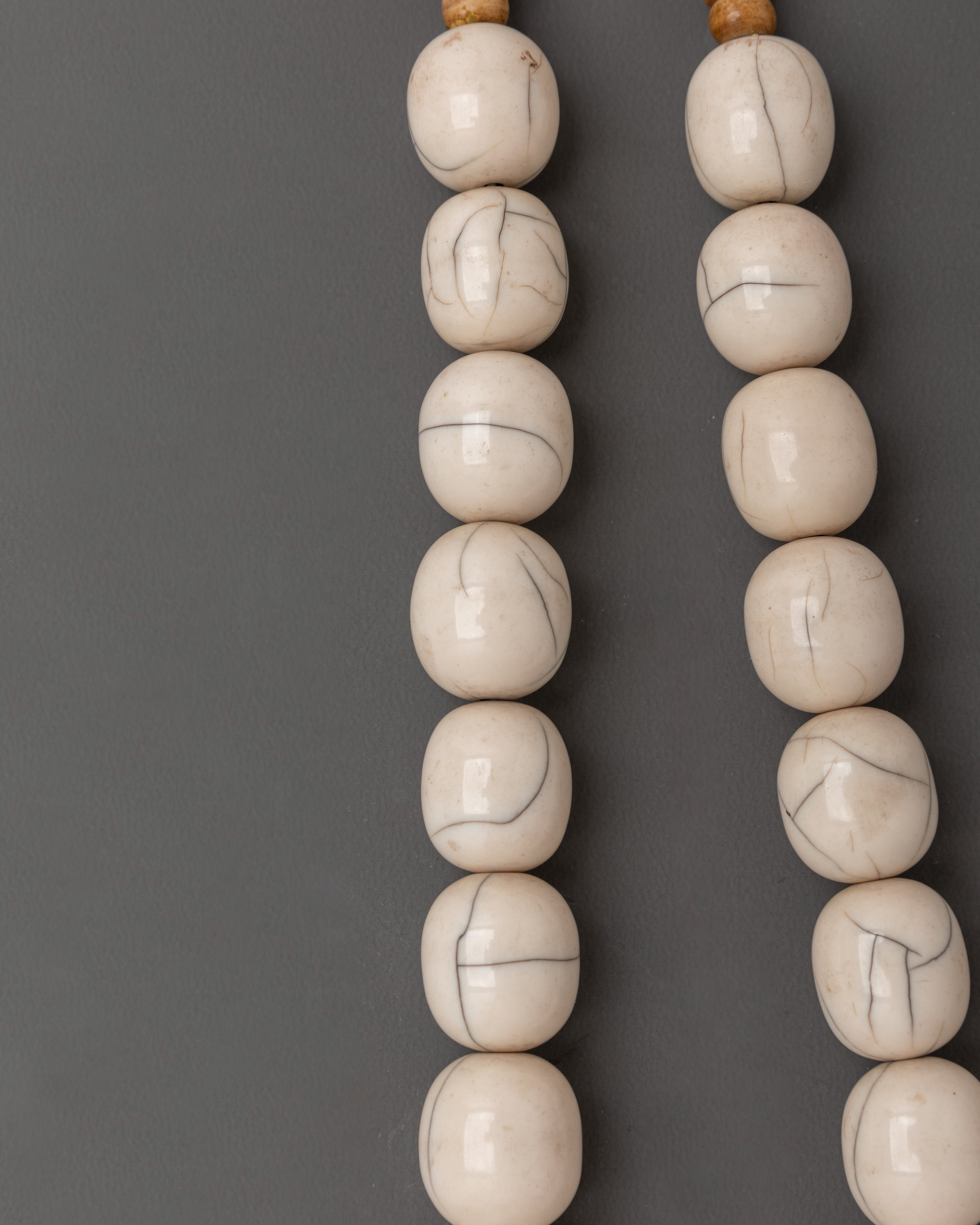 Tibetan White Beads Necklace | Handcrafted Mala for Meditation