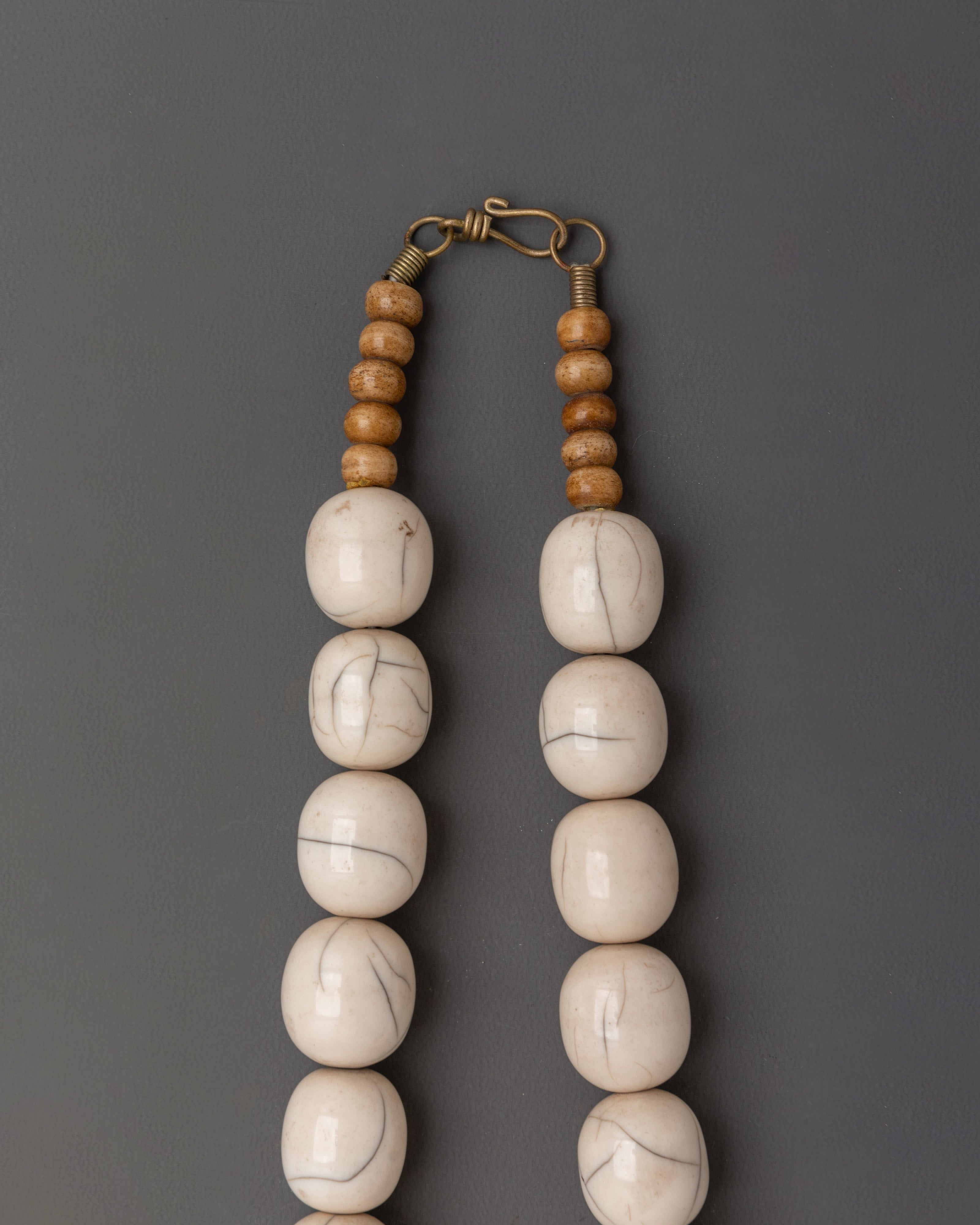 Tibetan White Beads Necklace | Handcrafted Mala for Meditation