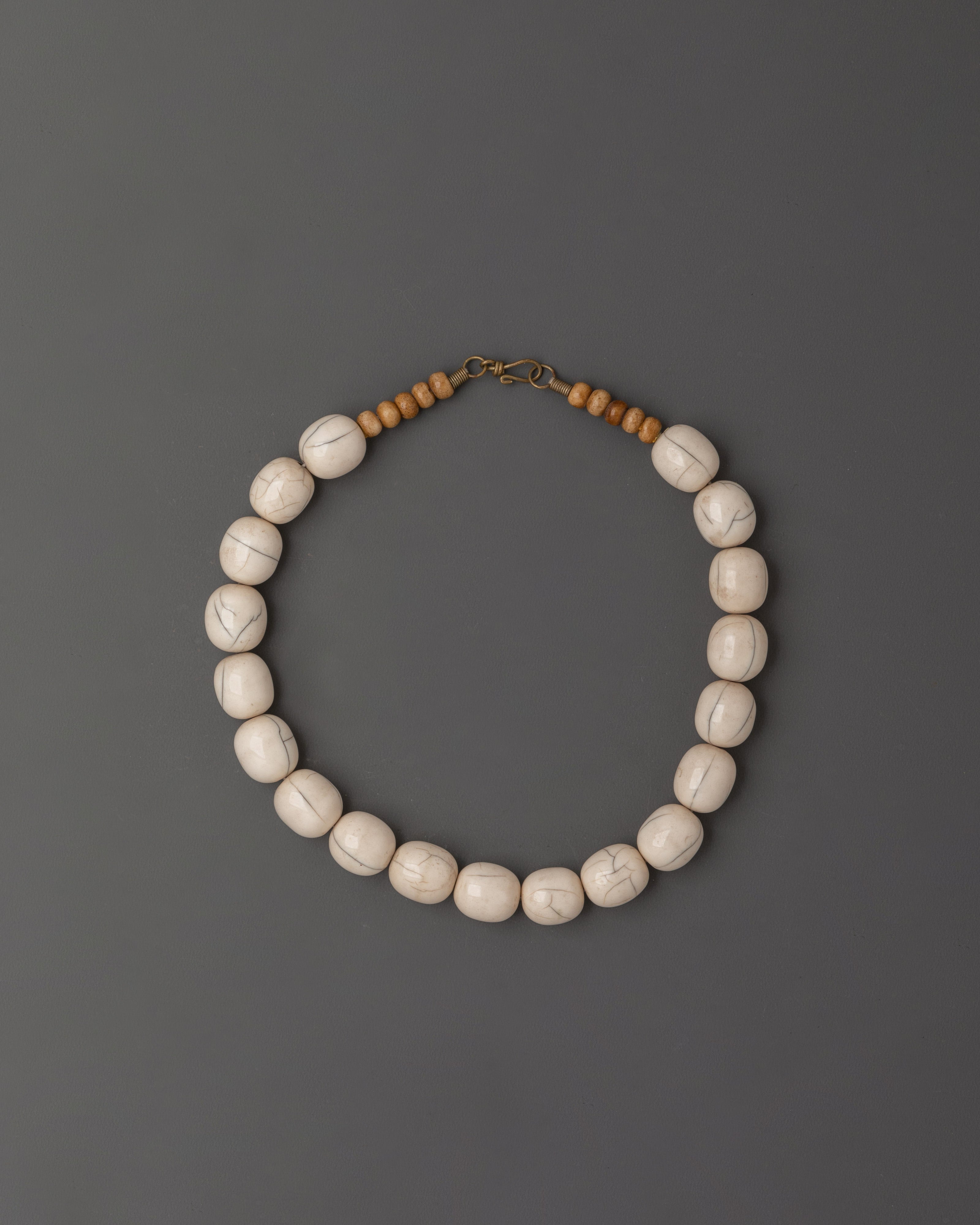 Tibetan White Beads Necklace | Handcrafted Mala for Meditation