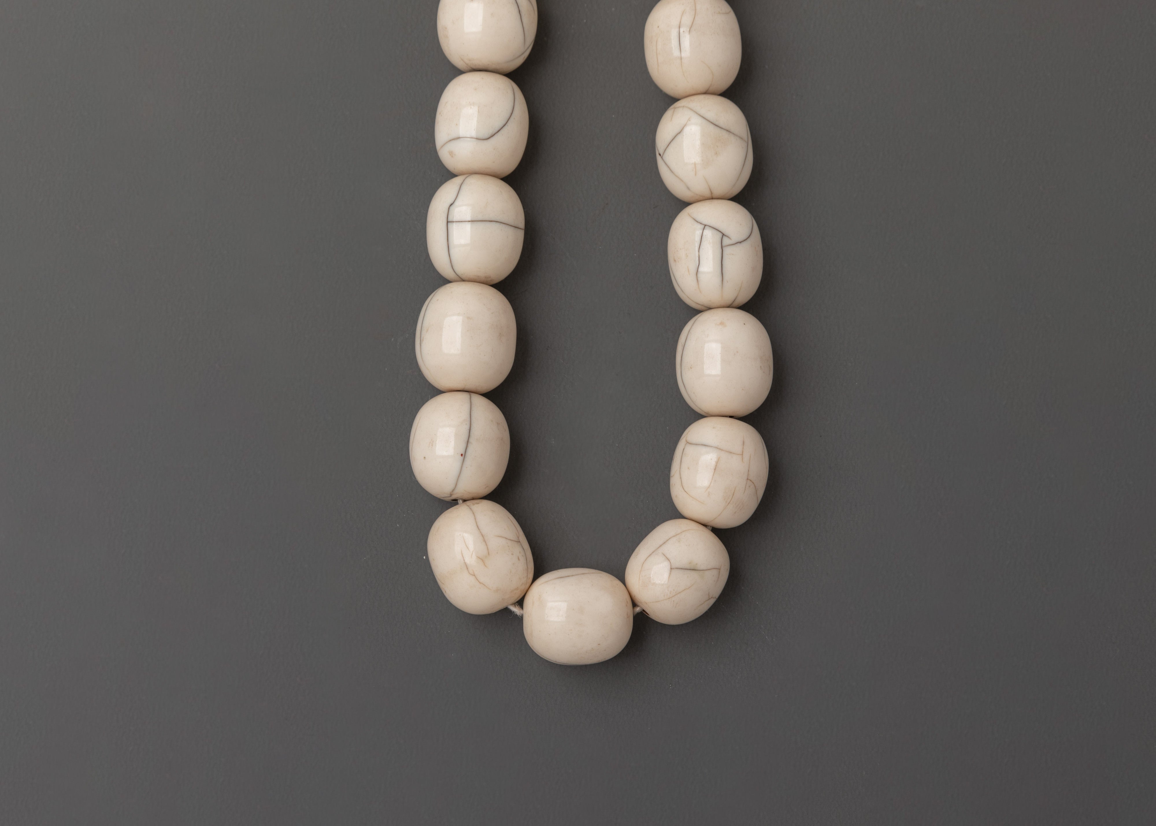 Tibetan White Beads Necklace | Handcrafted Mala for Meditation
