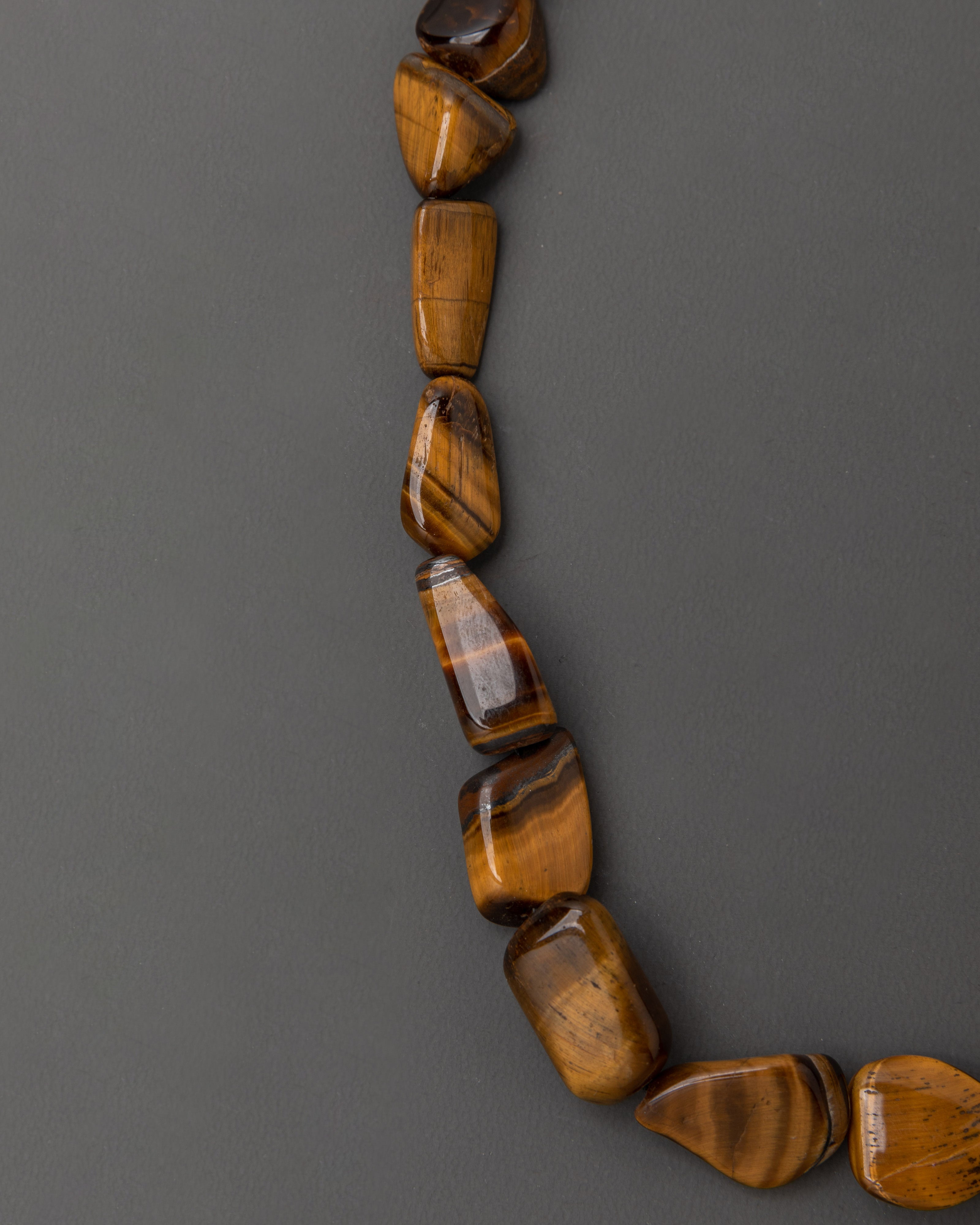Tibetan Tiger Eye Design Necklace | Semi-Precious Gemstone Beads