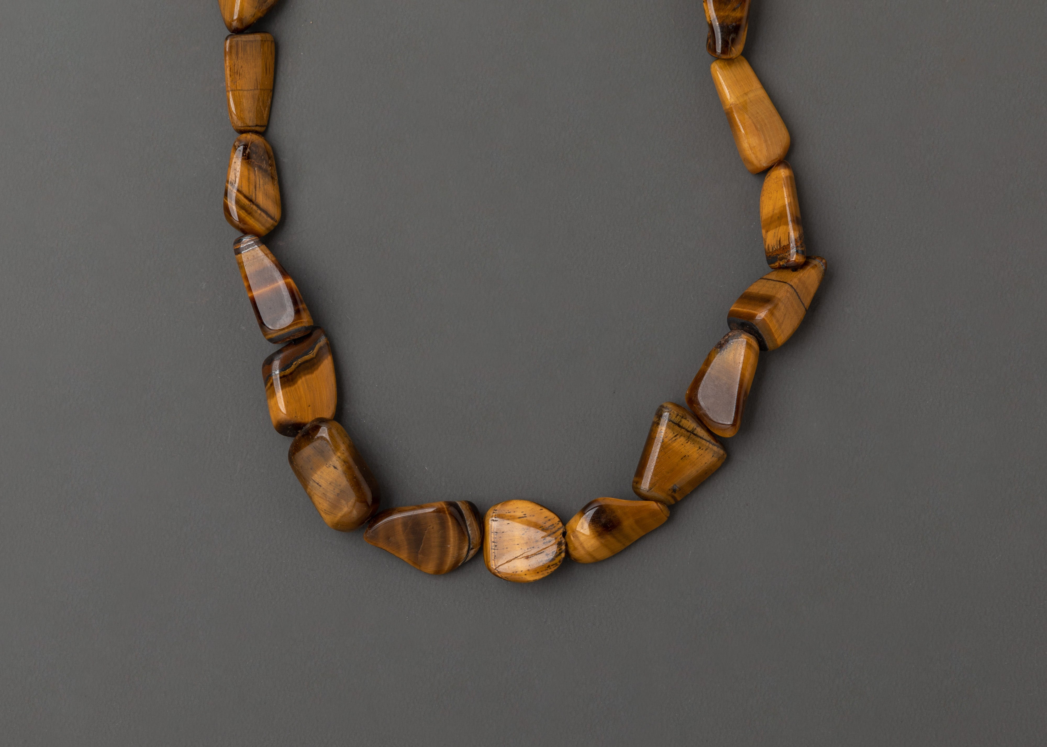 Tibetan Tiger Eye Design Necklace | Semi-Precious Gemstone Beads