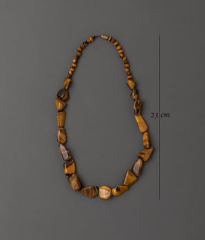 Tibetan Tiger Eye Design Necklace | Semi-Precious Gemstone Beads