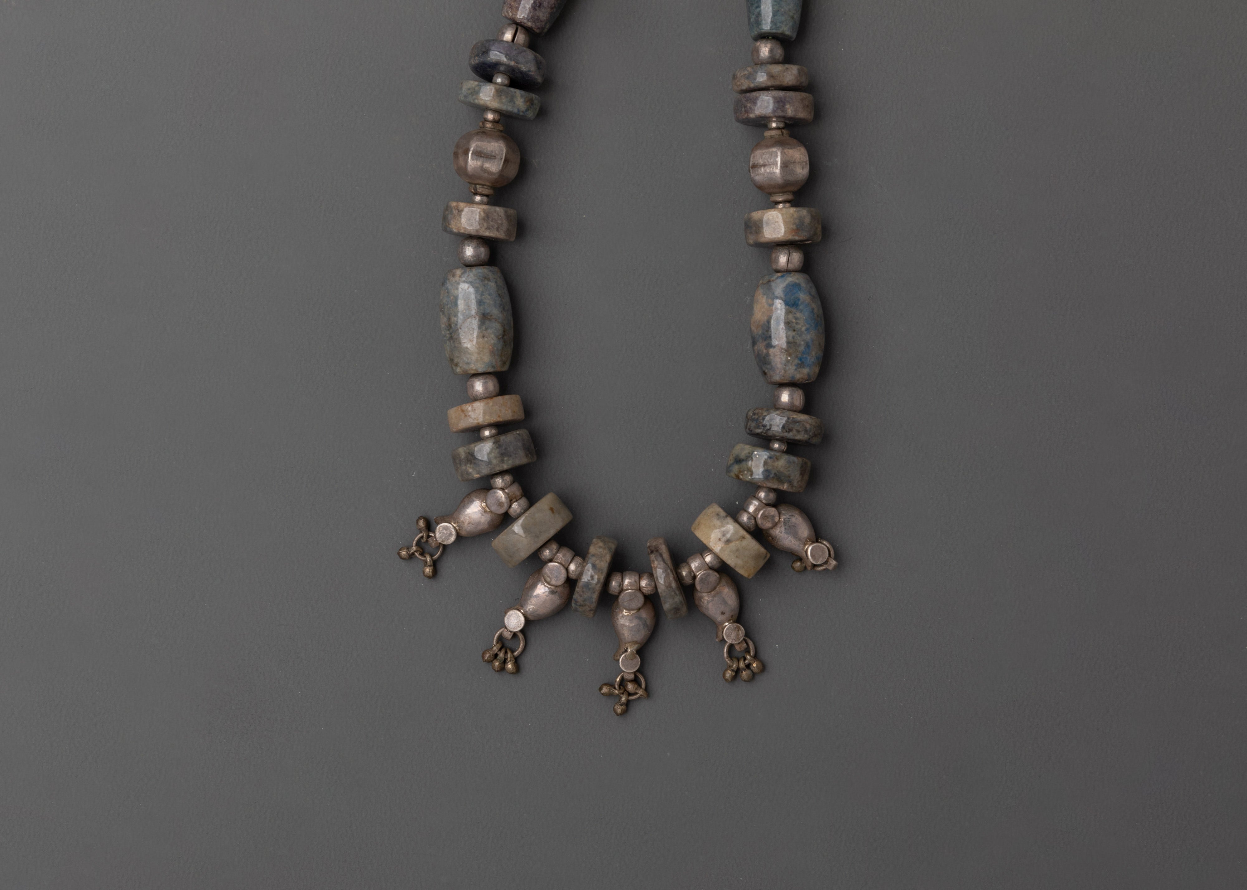 Tibetan Silver Necklace with Lapis Lazuli | Semi-Precious Stone Jewelry