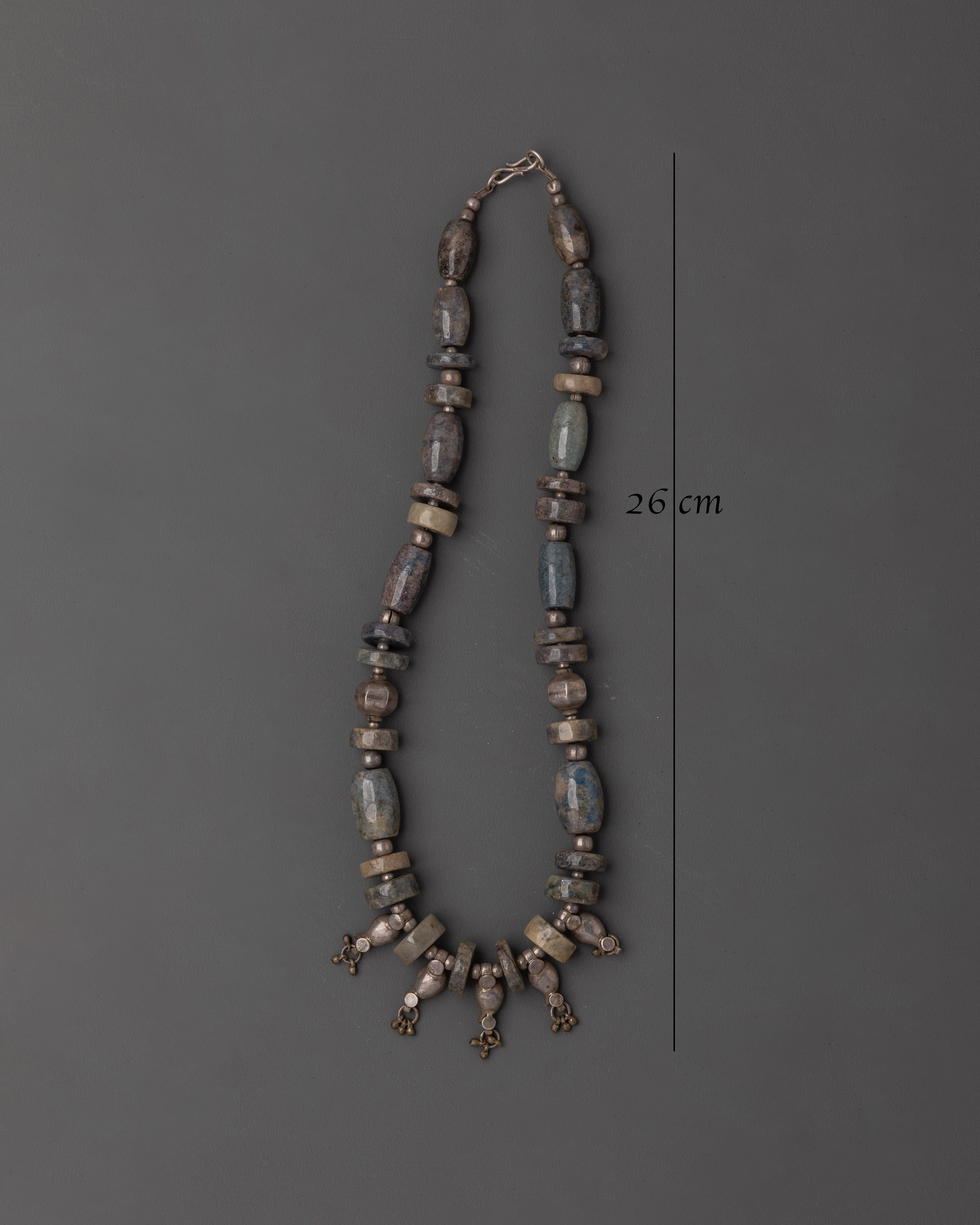 Tibetan Silver Necklace with Lapis Lazuli | Semi-Precious Stone Jewelry
