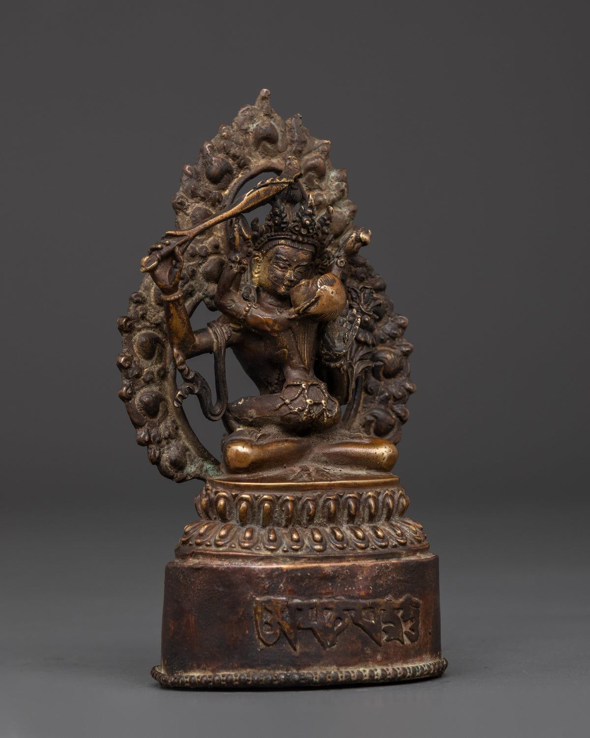Manjushri With Consort Statue | Oxidized Copper
