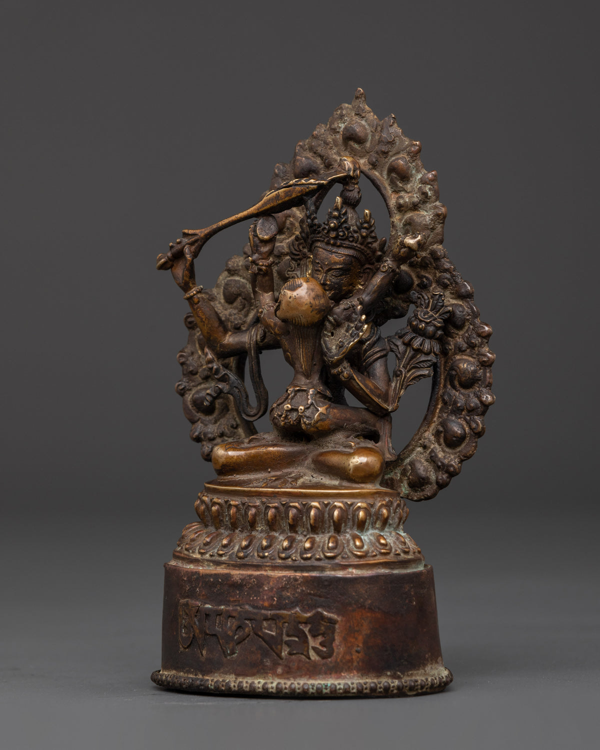 Manjushri With Consort Statue | Oxidized Copper
