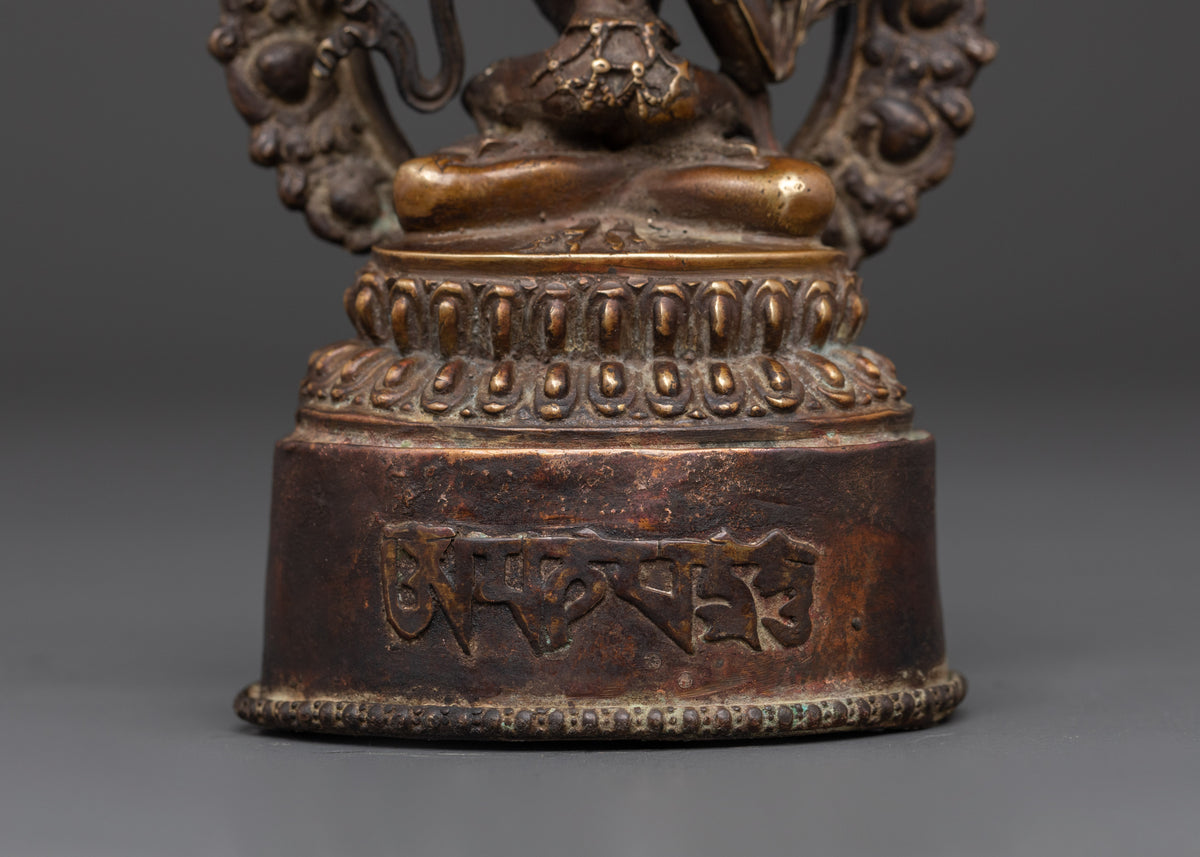 Manjushri With Consort Statue | Oxidized Copper