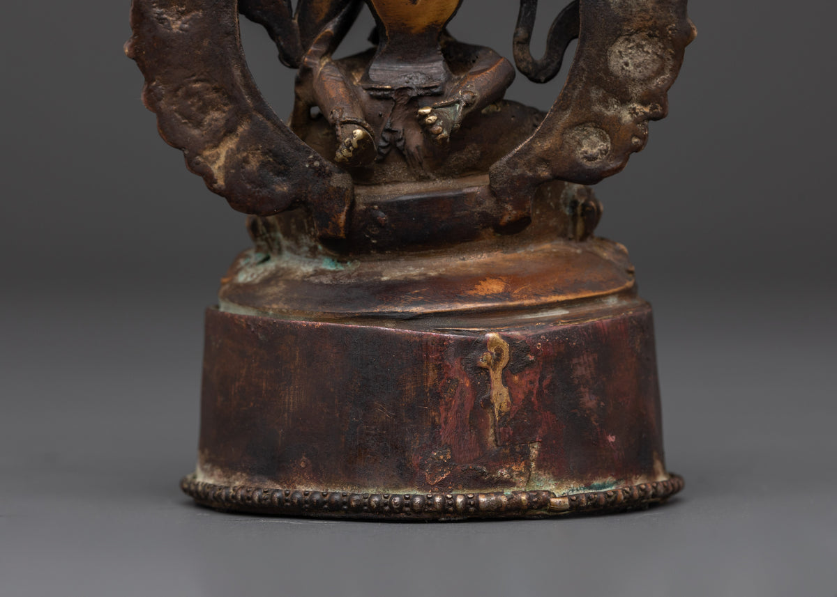 Manjushri With Consort Statue | Oxidized Copper