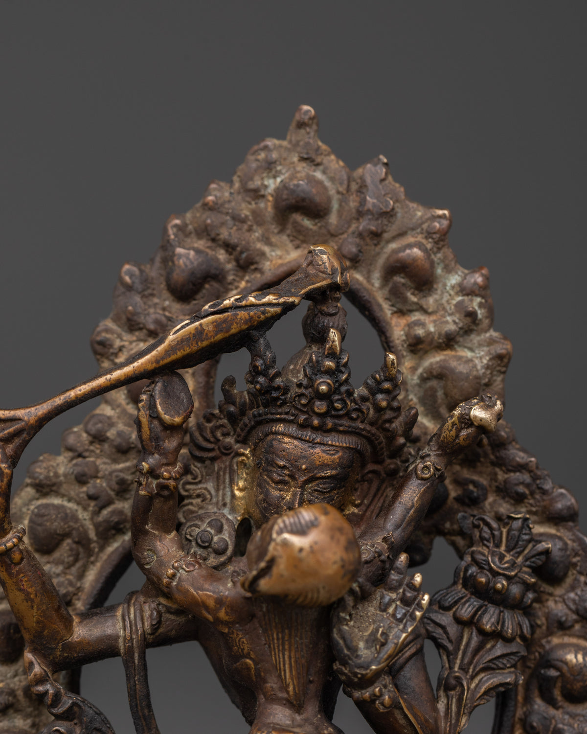 Manjushri With Consort Statue | Oxidized Copper