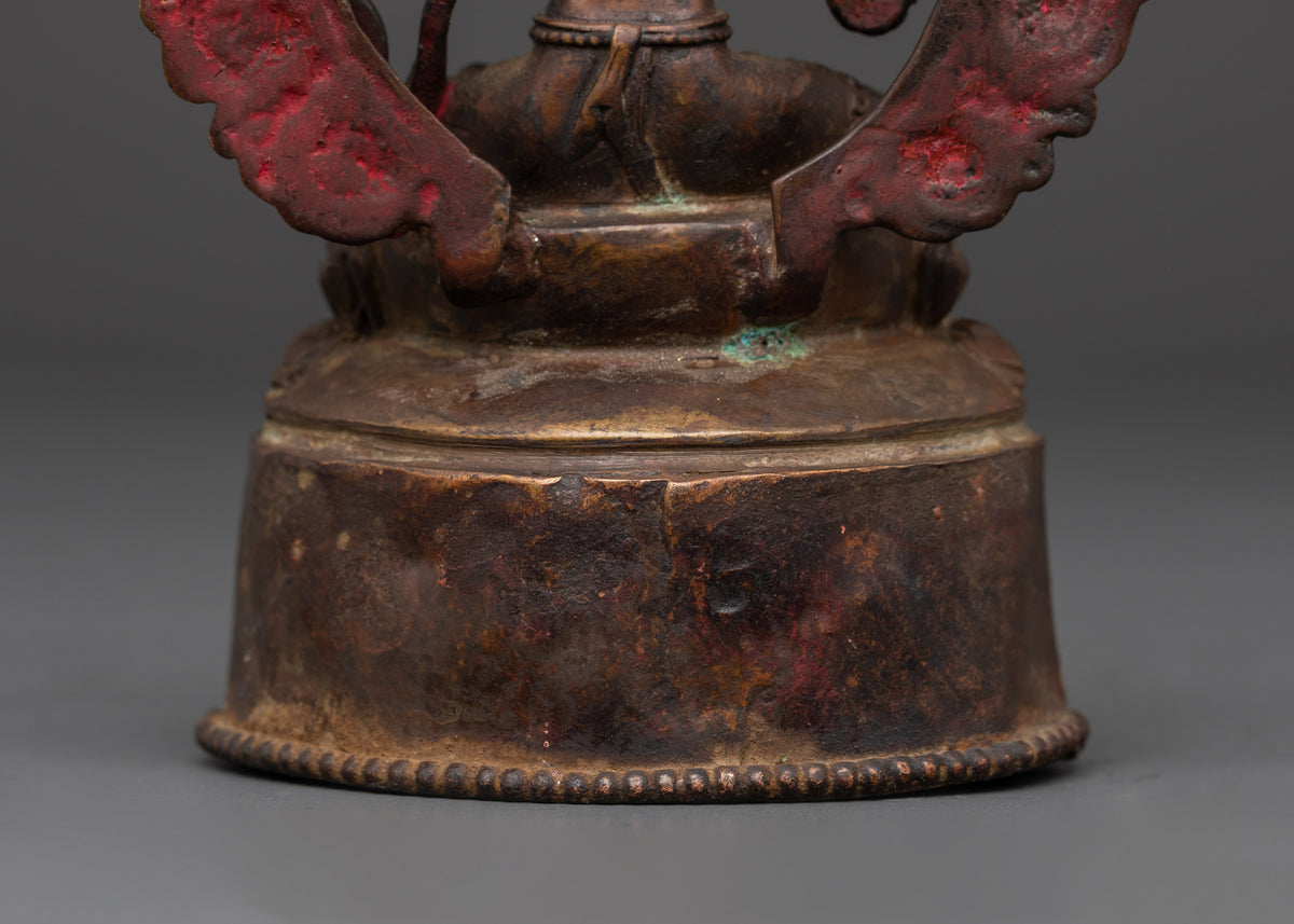 Manjushri Buddhist Deity Sculpture | Oxidized Copper Art