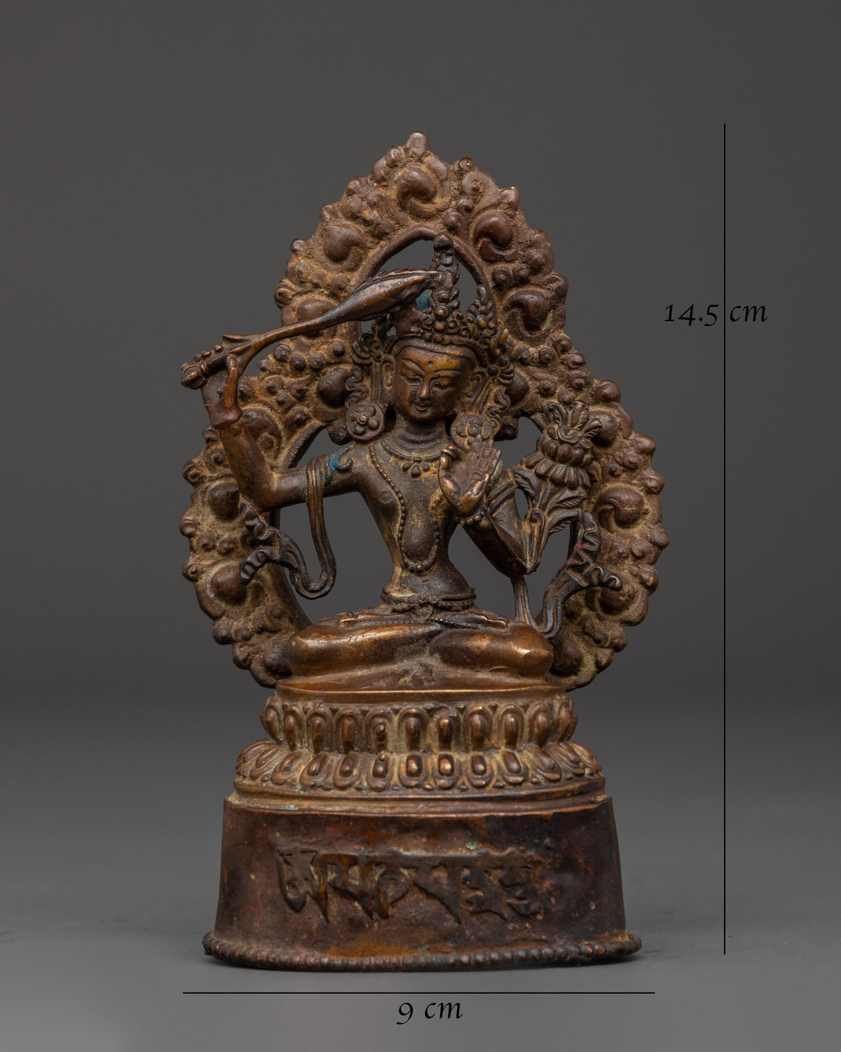 Manjushri Buddhist Deity Sculpture | Oxidized Copper Art