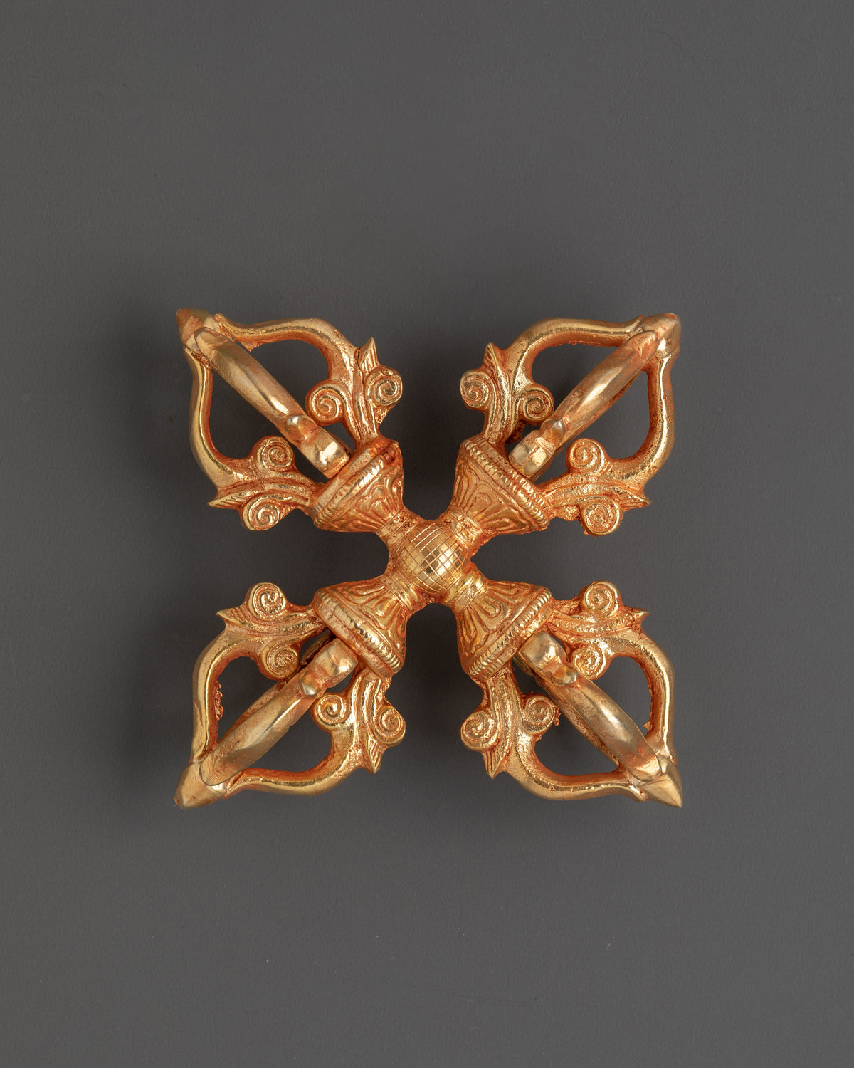 Bishwo Vajra Buddhist Ritual Tool | Gold Plated Copper