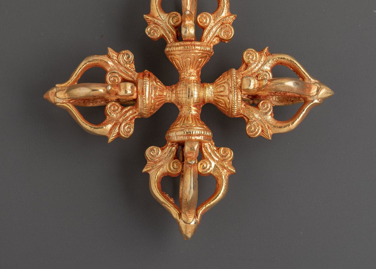Bishwo Vajra Buddhist Ritual Tool | Gold Plated Copper