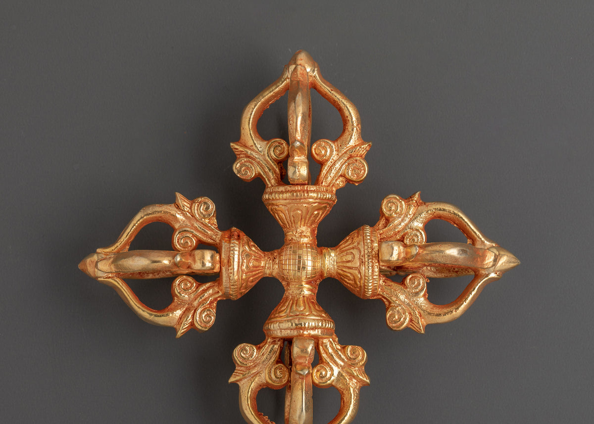 Bishwo Vajra Buddhist Ritual Tool | Gold Plated Copper