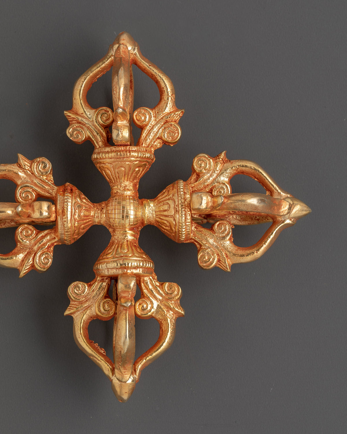 Bishwo Vajra Buddhist Ritual Tool | Gold Plated Copper