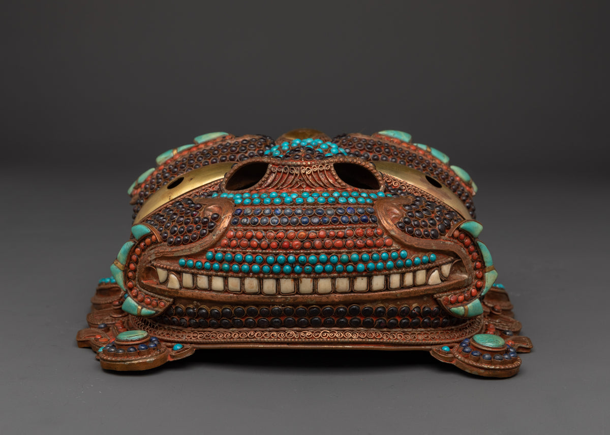 Tibetan Third Eye Wall Hanging Mask | Repousse Copper Artwork