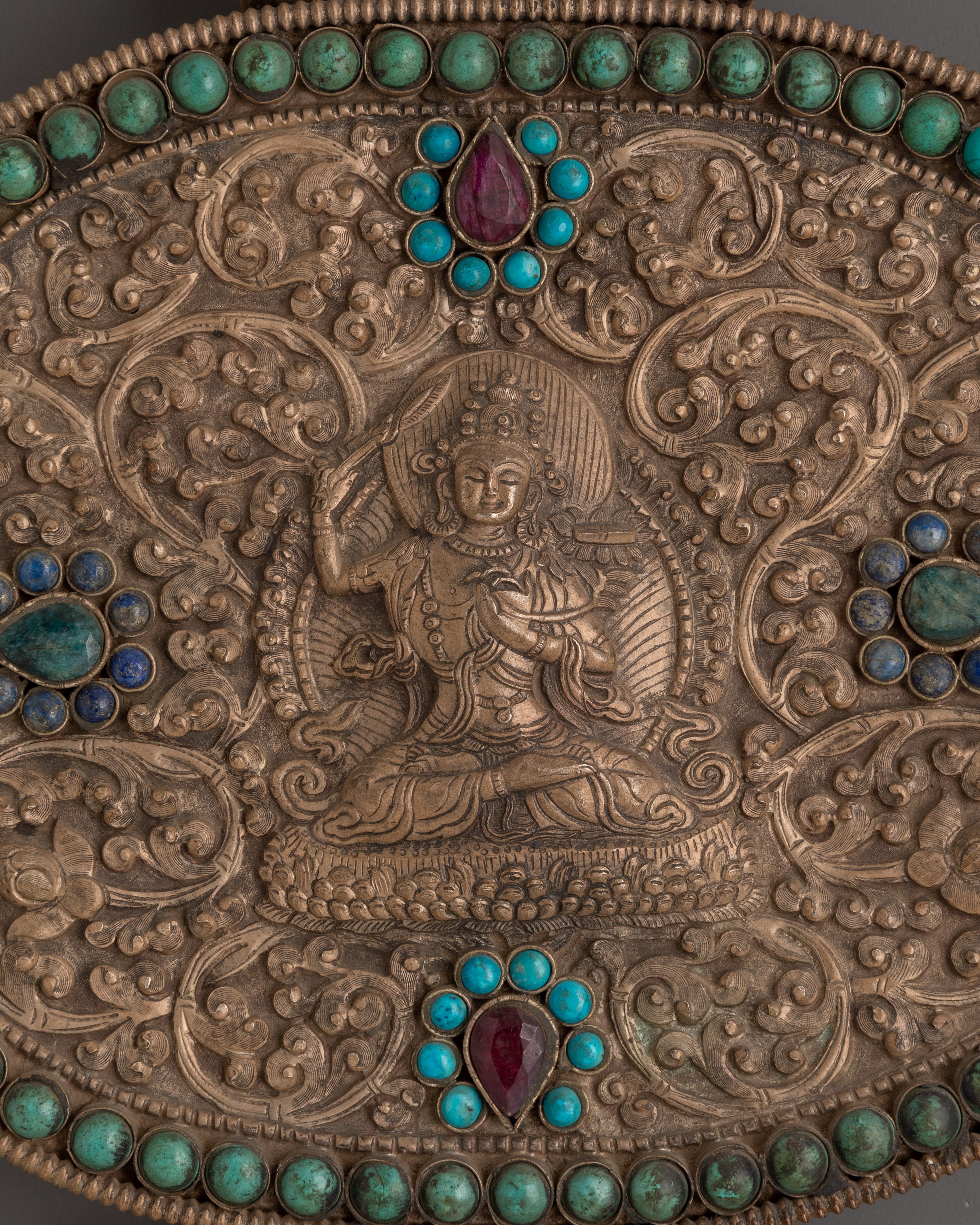 Tibetan Sacred Ghau Box | Traditional Tibetan Ghau Prayer Box