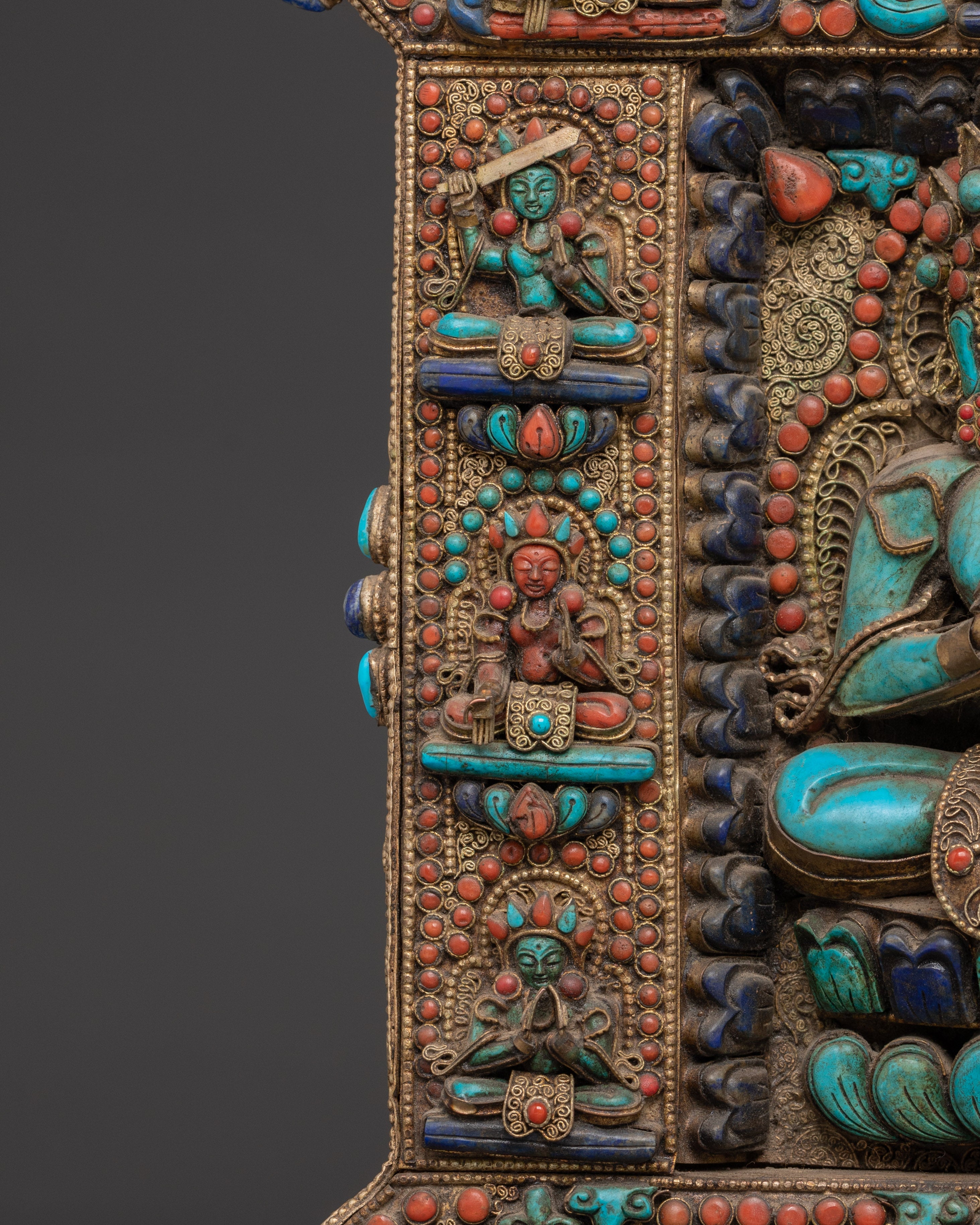 Handcrafted Copper Wall Hanging |  Silver Plating and Unique Stones