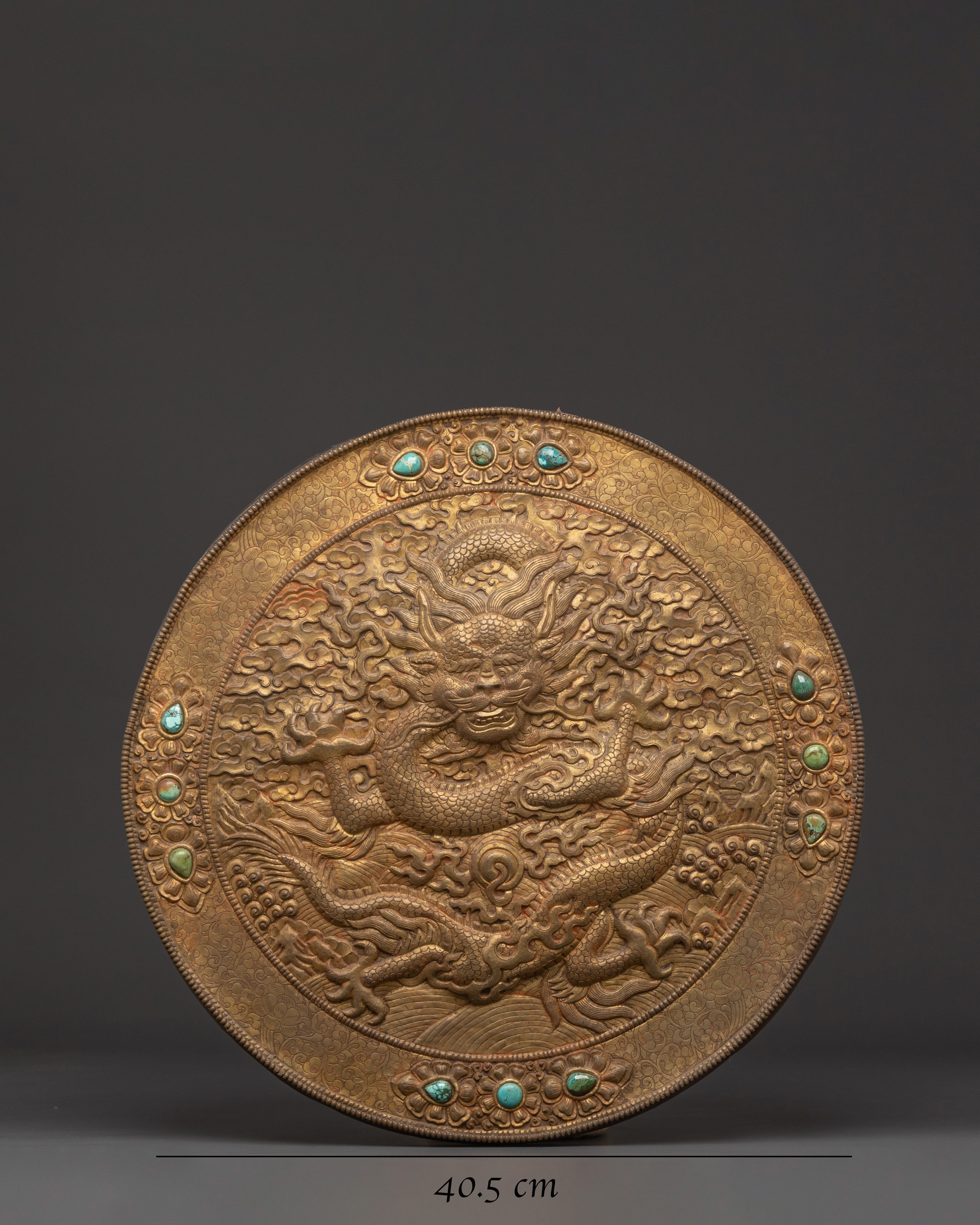 Handcrafted Brass Wall Hanging | Dragon Carved Sacred Wall Hanging
