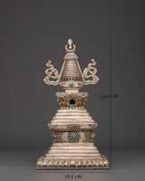 Copper Stupa with Silver Plating